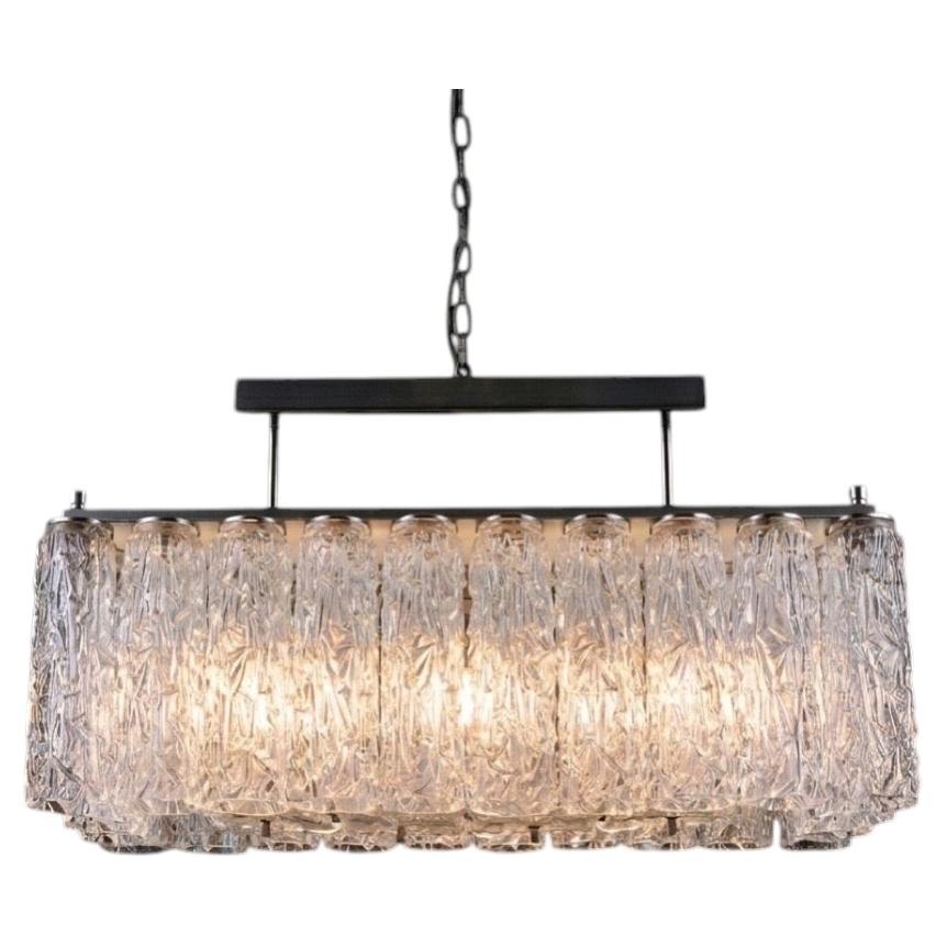 Vintage Venini Murano Tronchi Glass Pendant Light For Sale