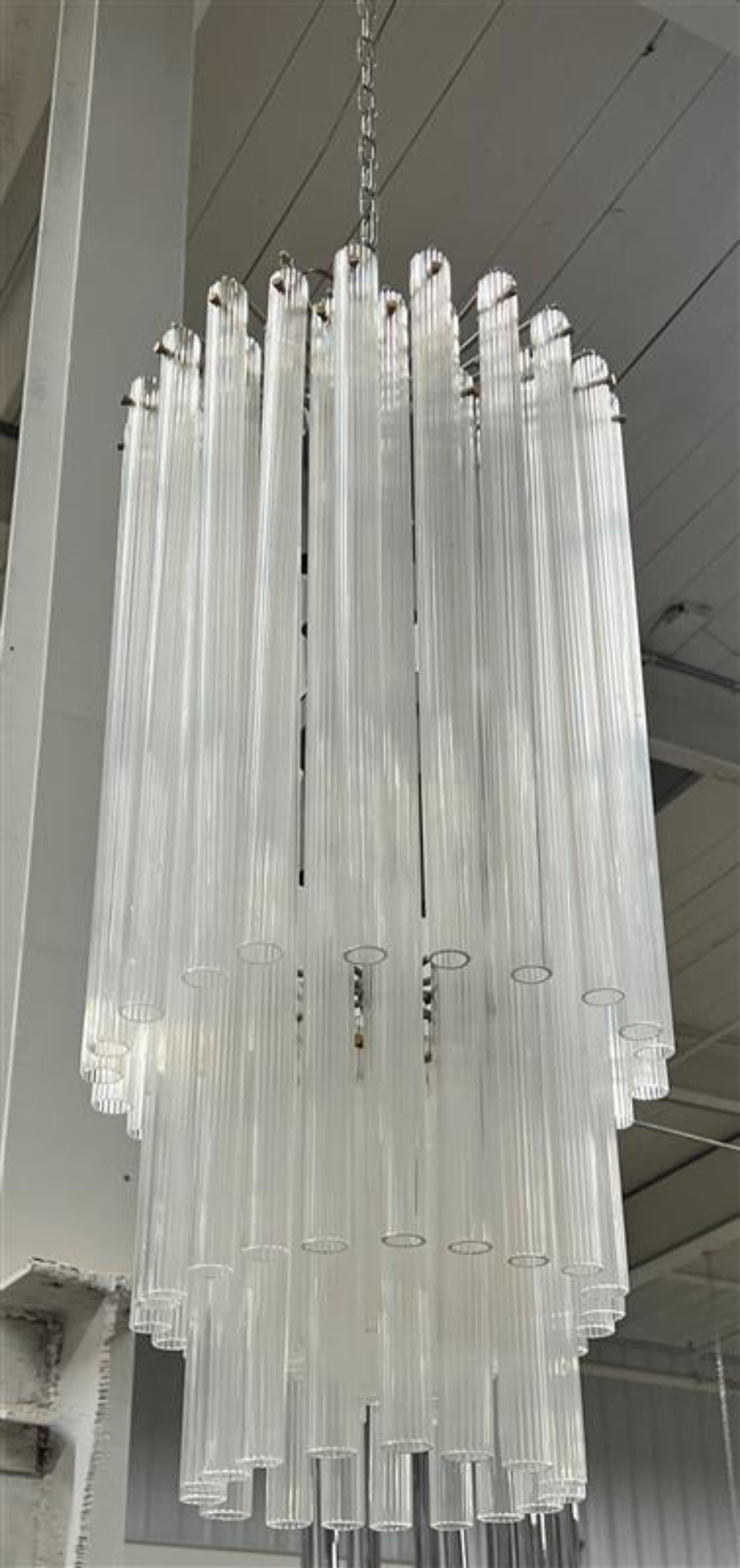 Milieu du XXe siècle Lustre tube Venini vintage en vente