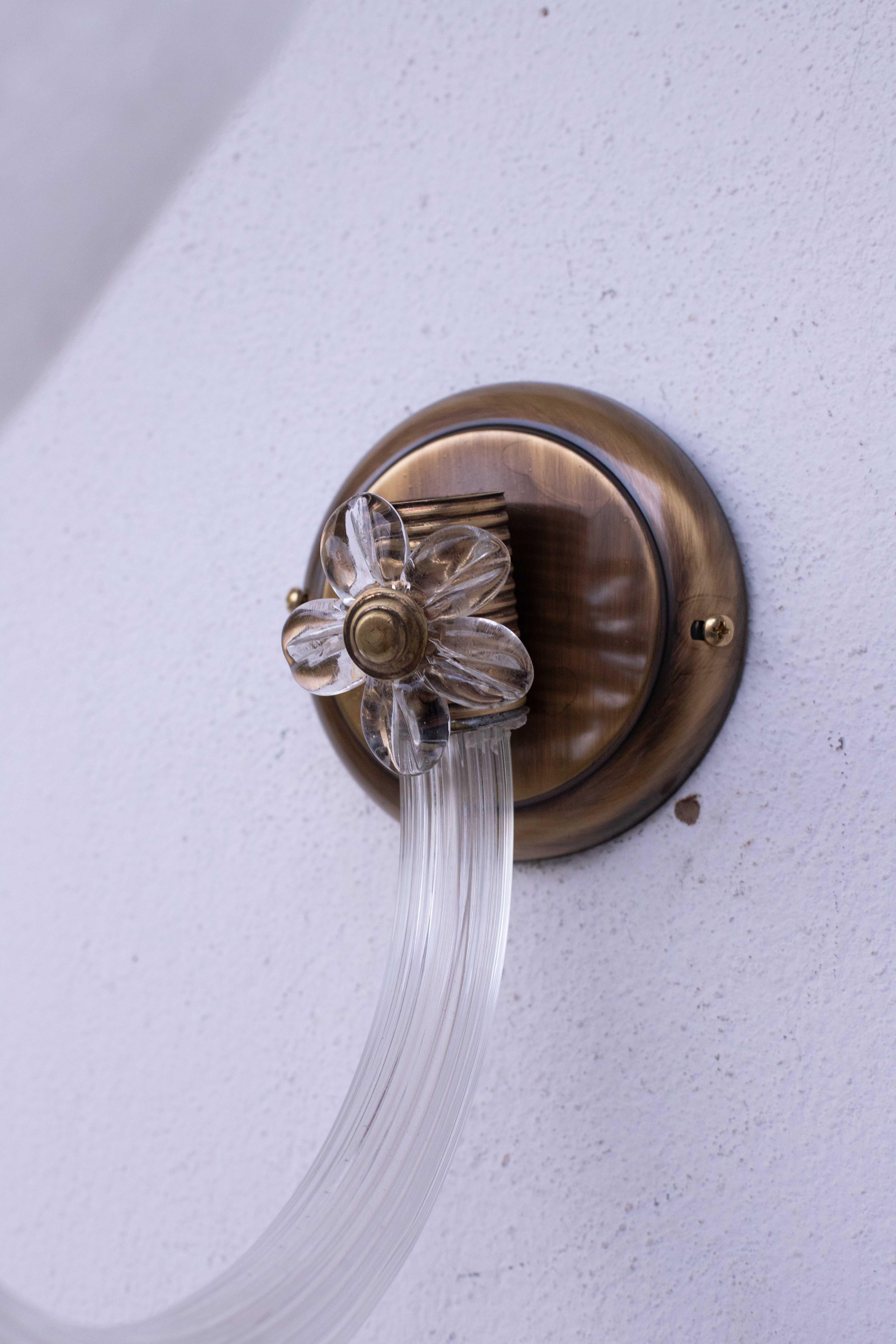 Vintage Venini Wall Murano Glass Light, 1960 For Sale 5