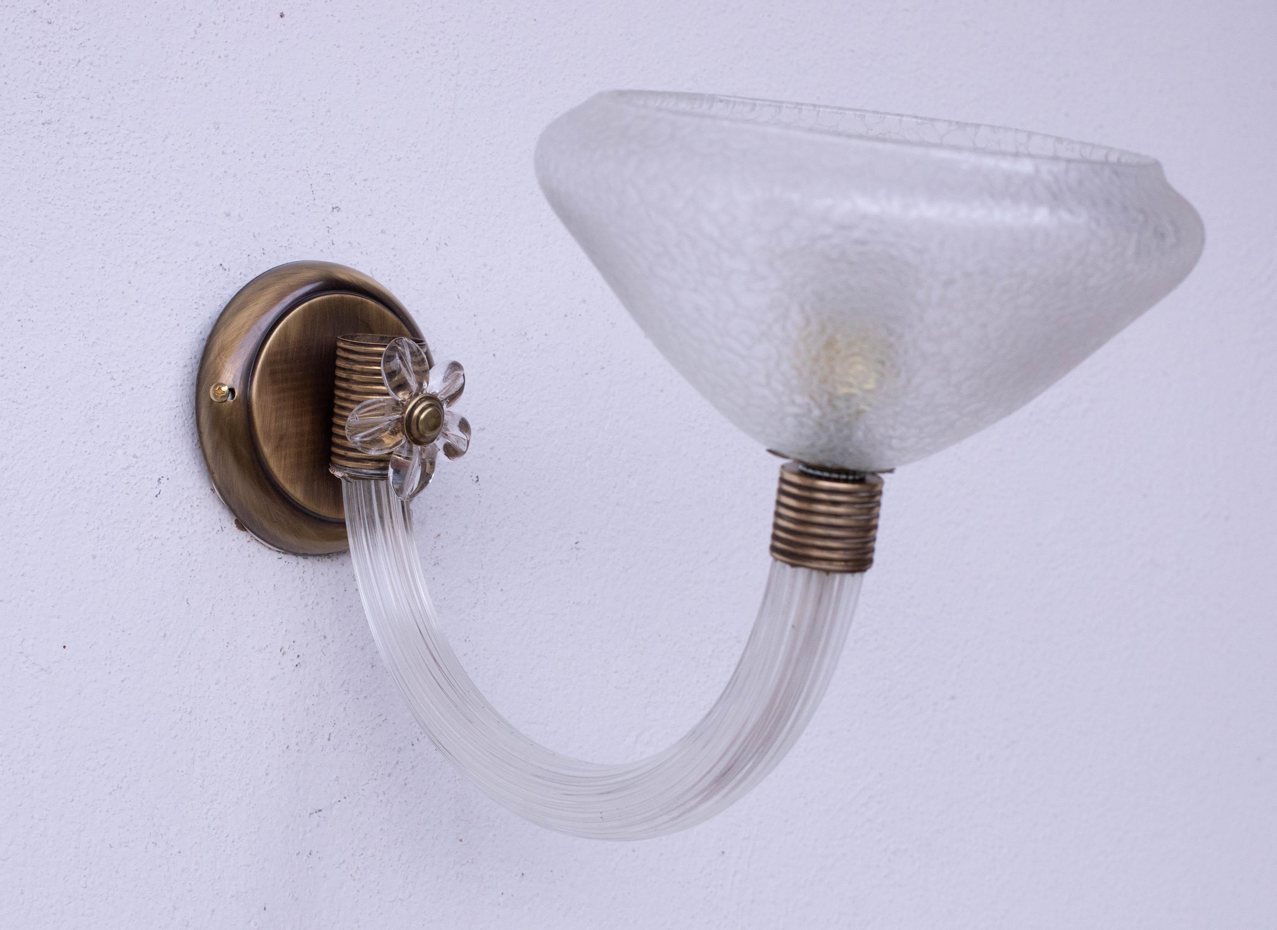 Vintage Venini Wall Murano Glass Light, 1960 In Good Condition For Sale In Roma, IT