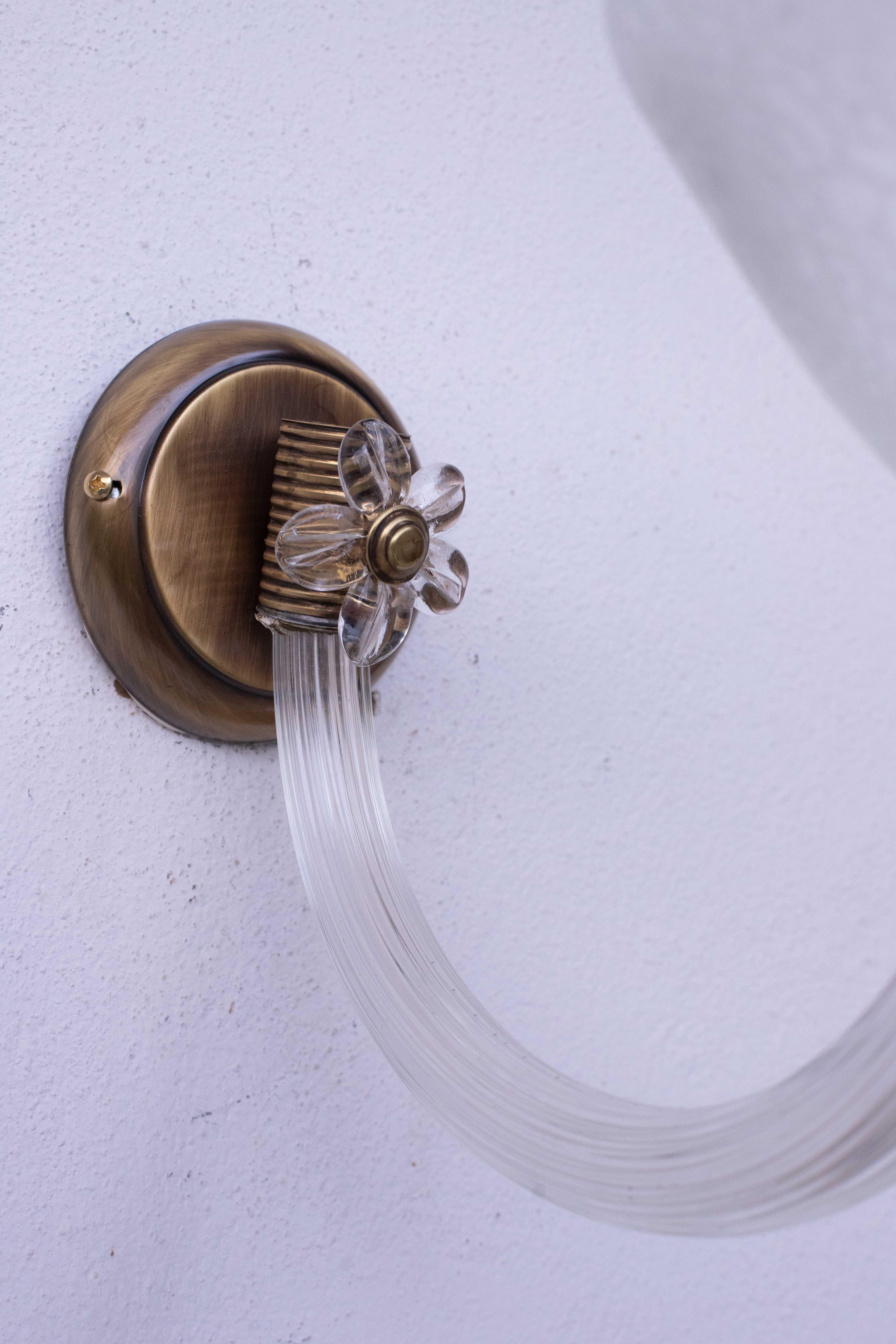 Vintage Venini Wall Murano Glass Light, 1960 For Sale 1