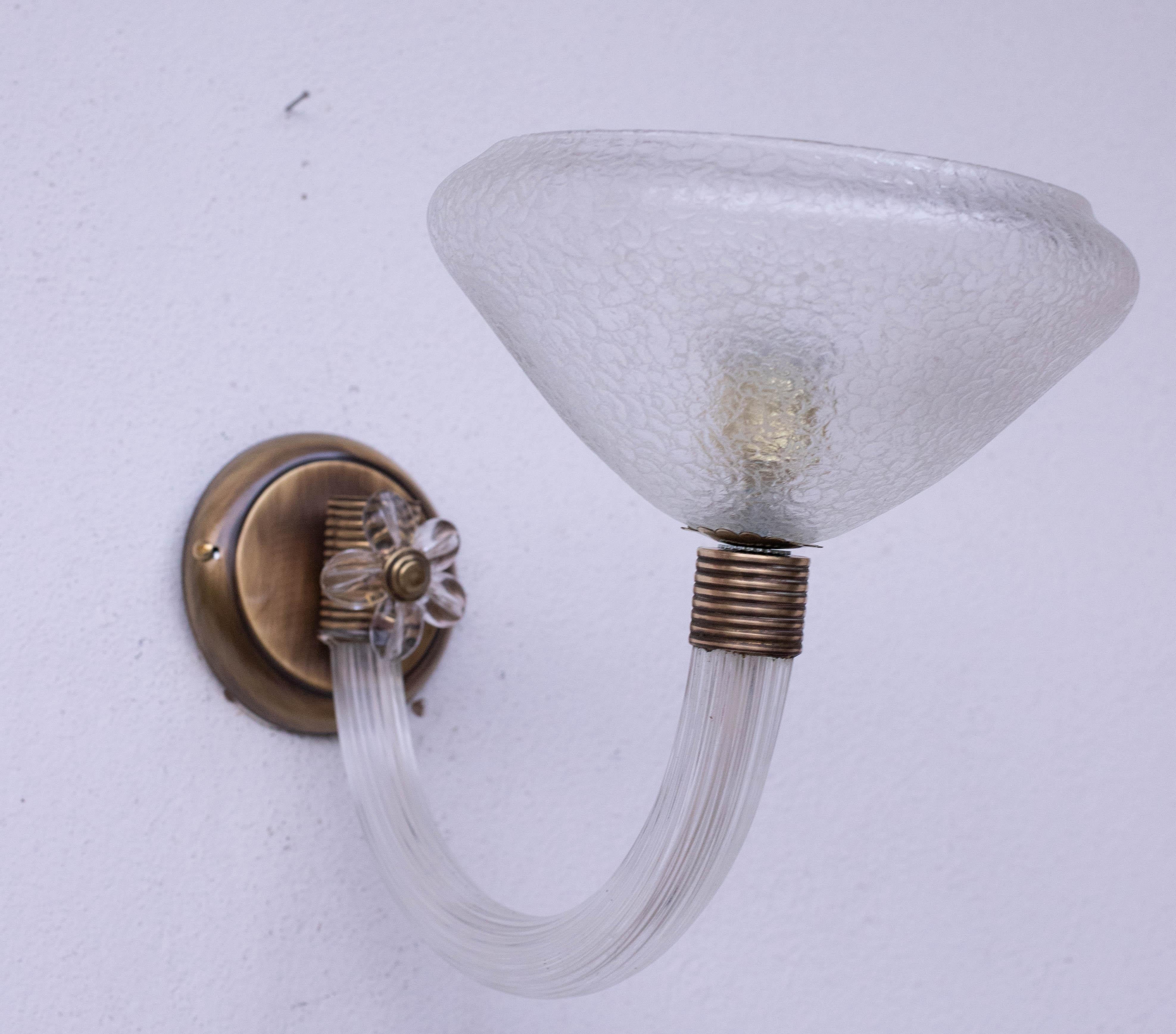 Vintage Venini Wall Murano Glass Light, 1960 For Sale 2