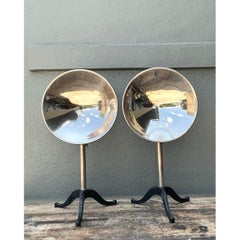 Vintage Ventral Scientific Machine Age Labratory Industrial Reflectors - A Pair