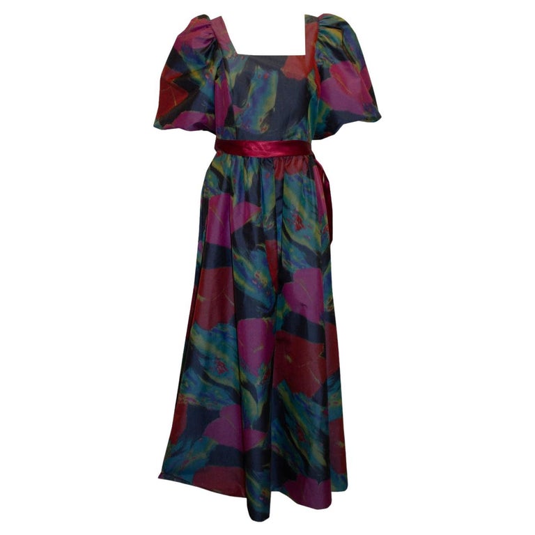Vintage Vera Mont Multi Colour Gown For Sale at 1stDibs