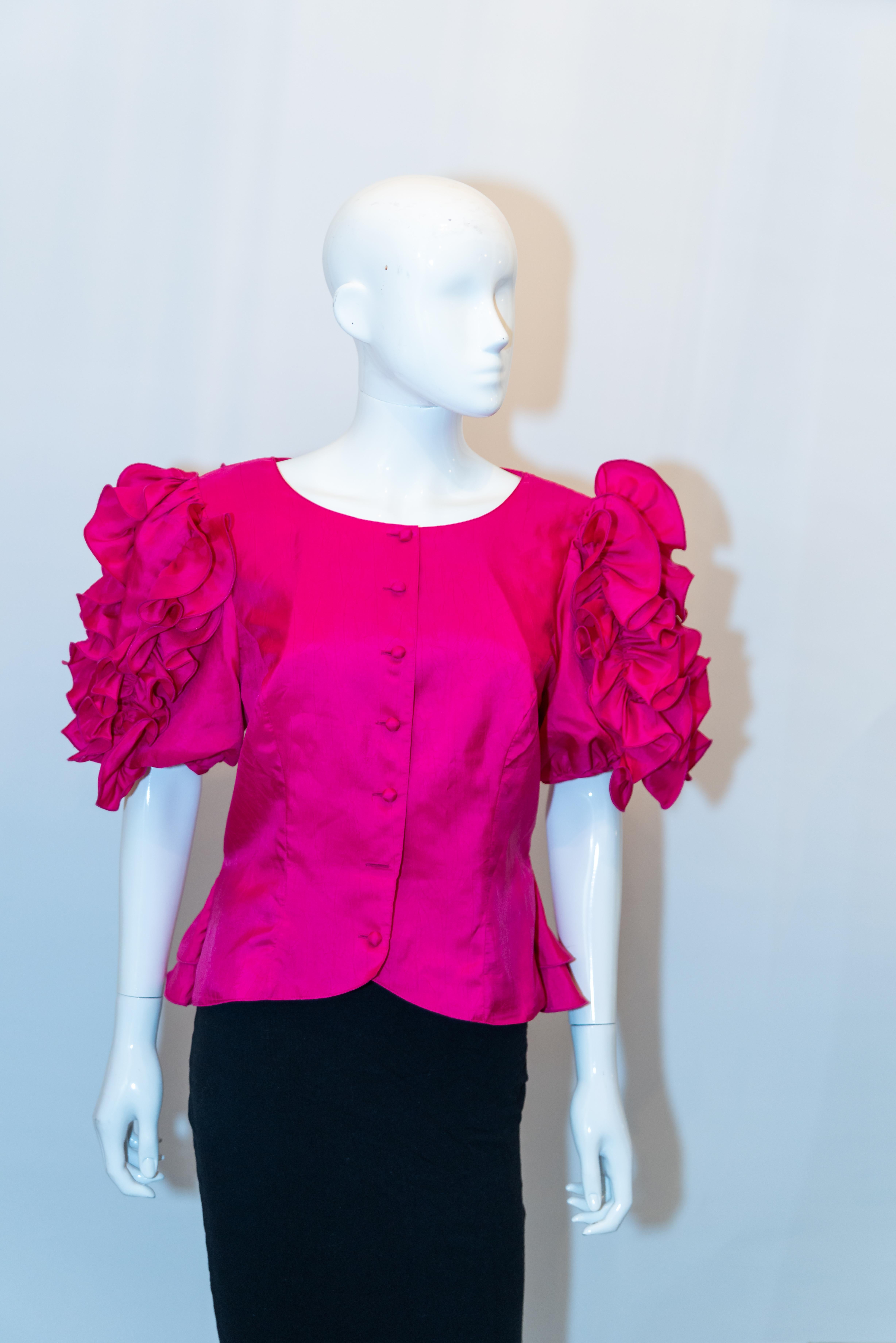 Vintage Vera Mont Pink Party Top In Good Condition In London, GB
