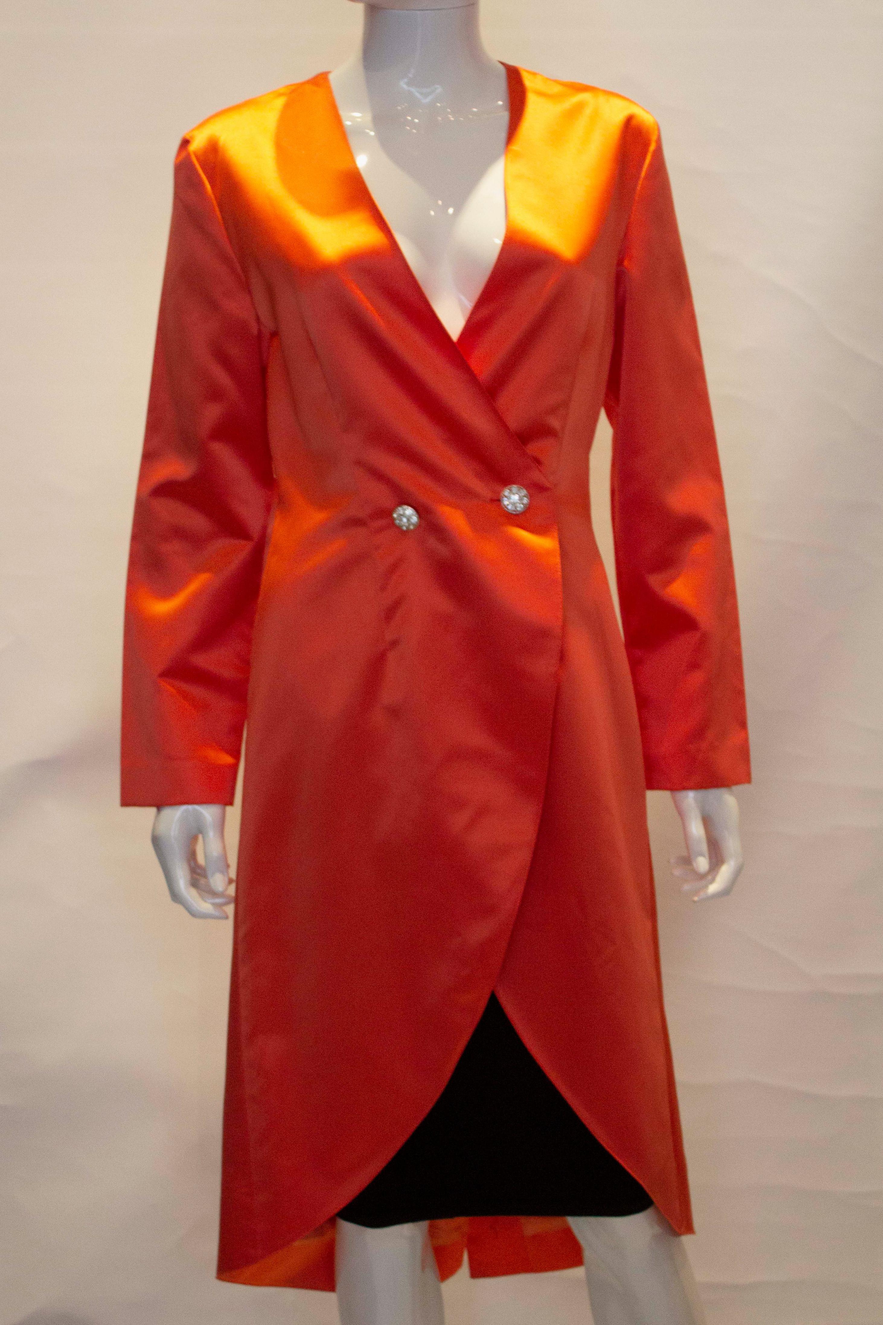 Red  Vintage Vera Mont Satin Evening Jacket For Sale