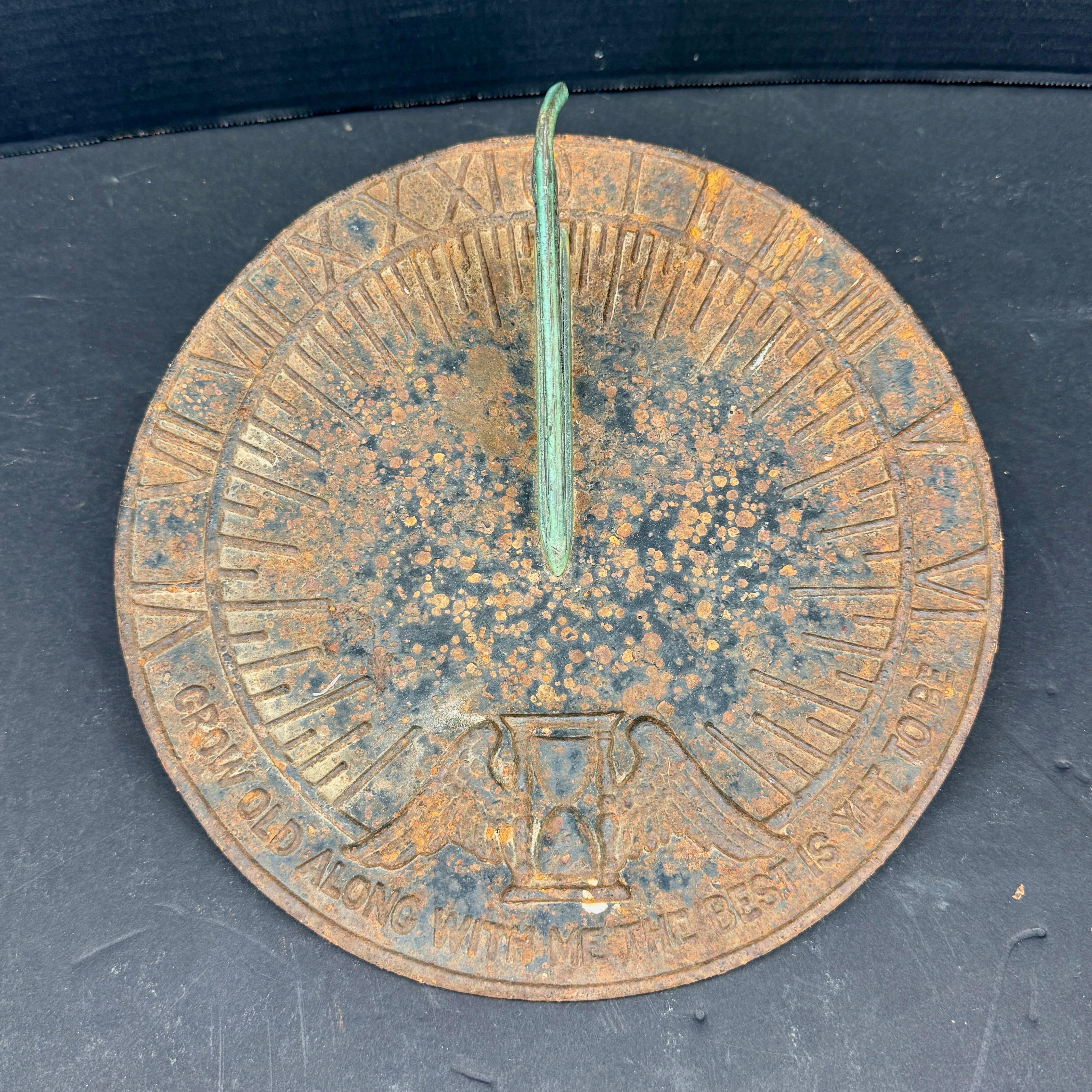 Neoclassical Vintage Verdigirs Weathered Cast Garden Bird Sundial