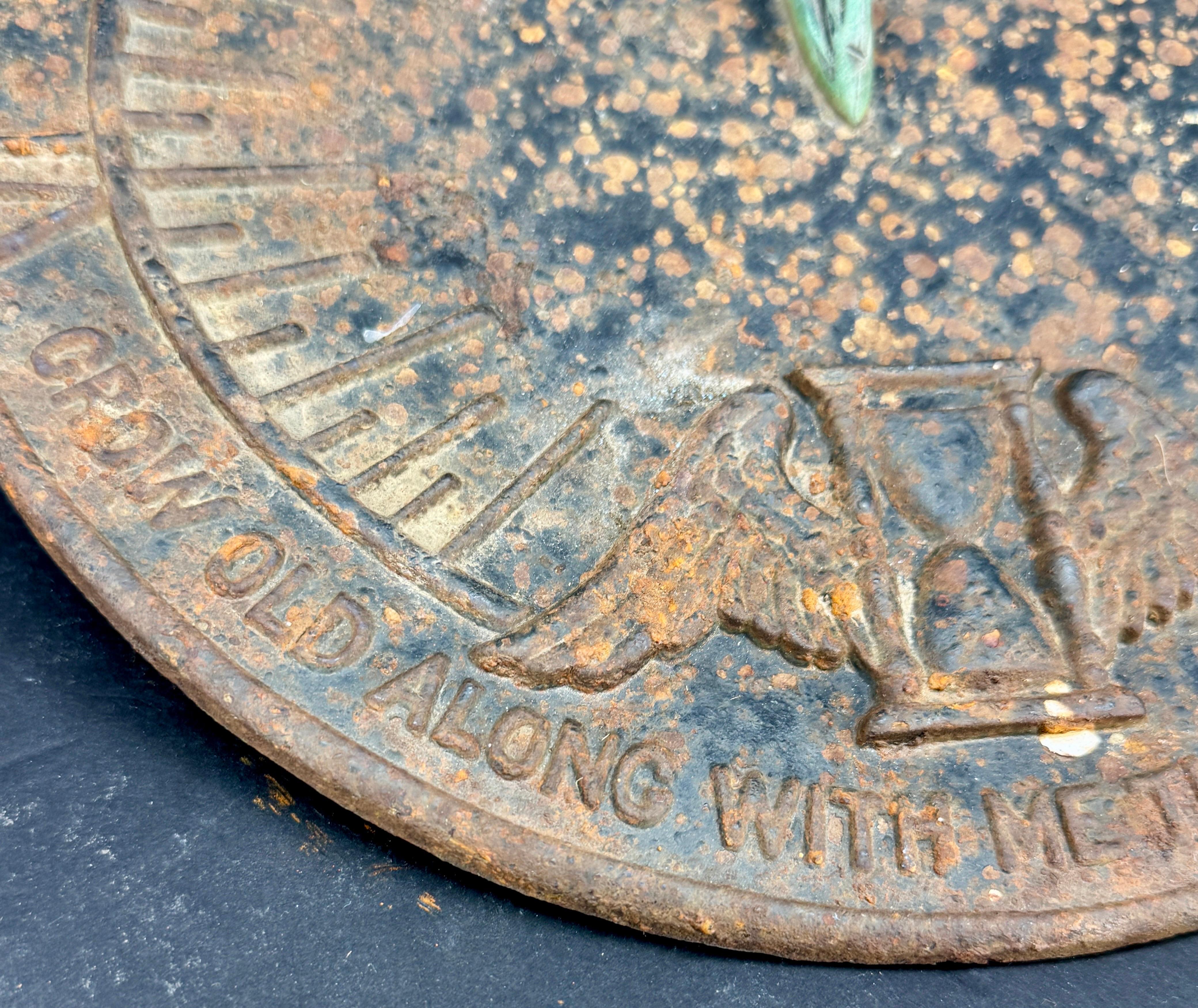 Hand-Crafted Vintage Verdigirs Weathered Cast Garden Bird Sundial