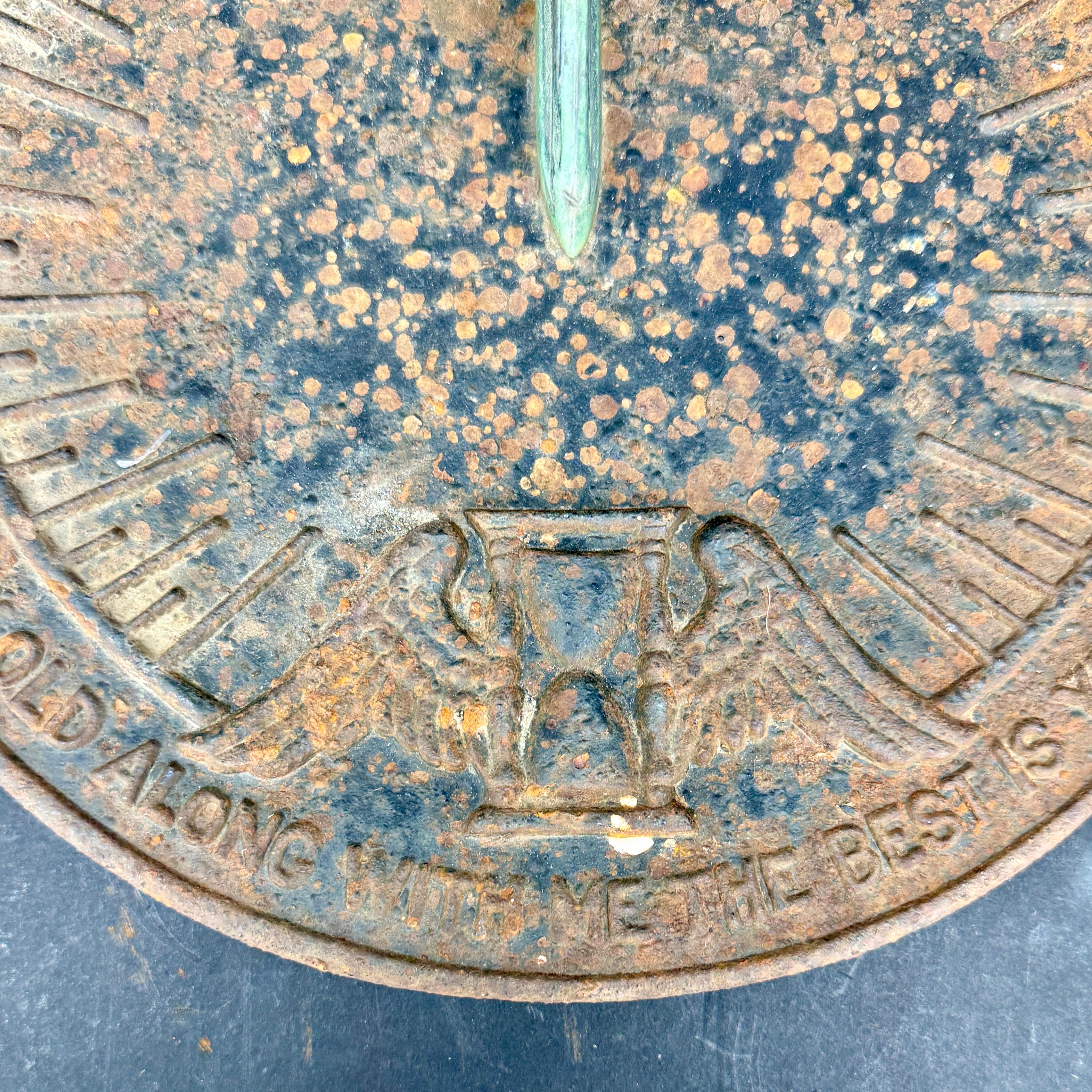 20th Century Vintage Verdigirs Weathered Cast Garden Bird Sundial