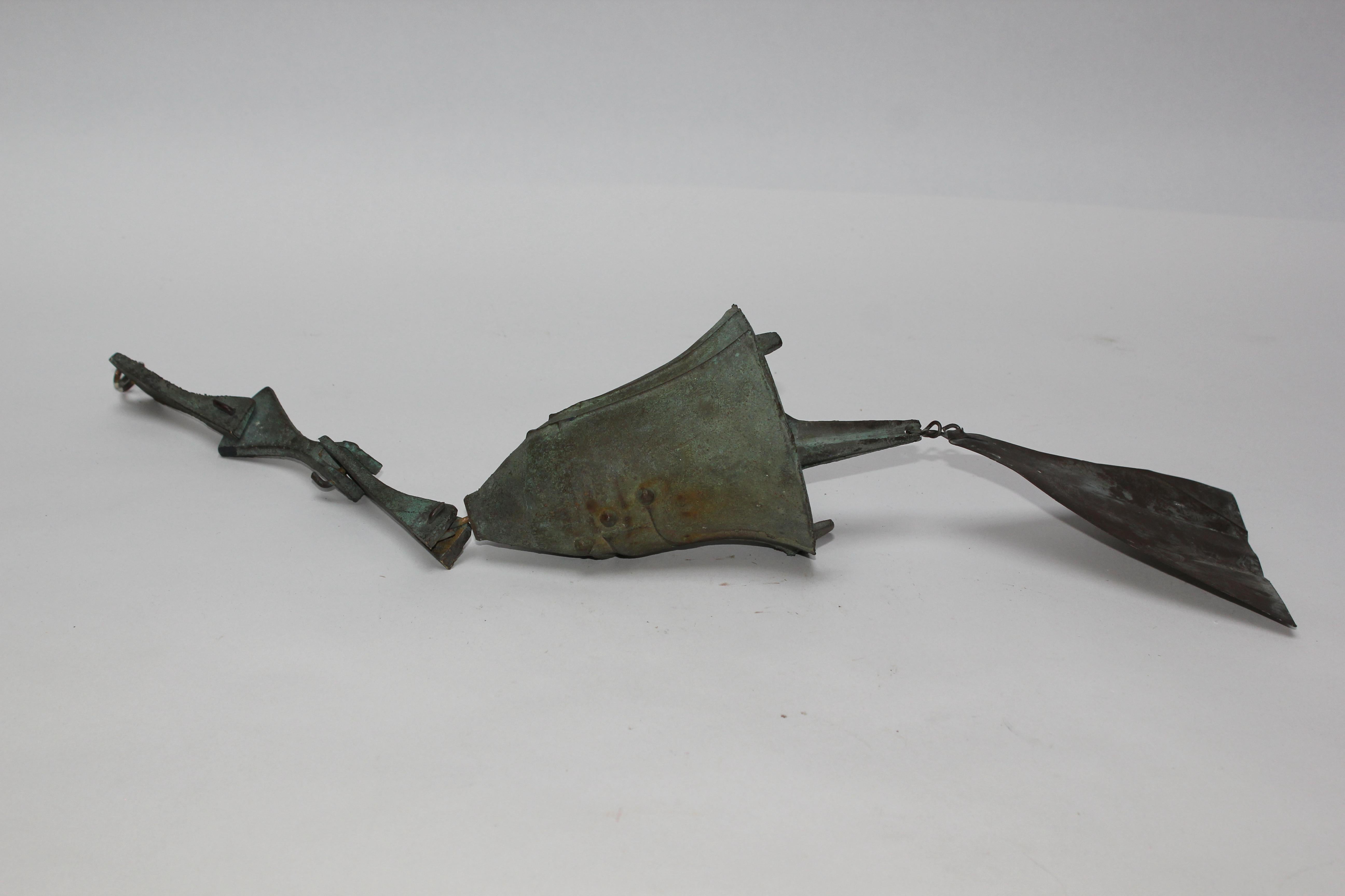Mid-Century Modern Vintage Verdigris Bronze Bell / Wind Chime by Paolo Soleri for Arconsanti