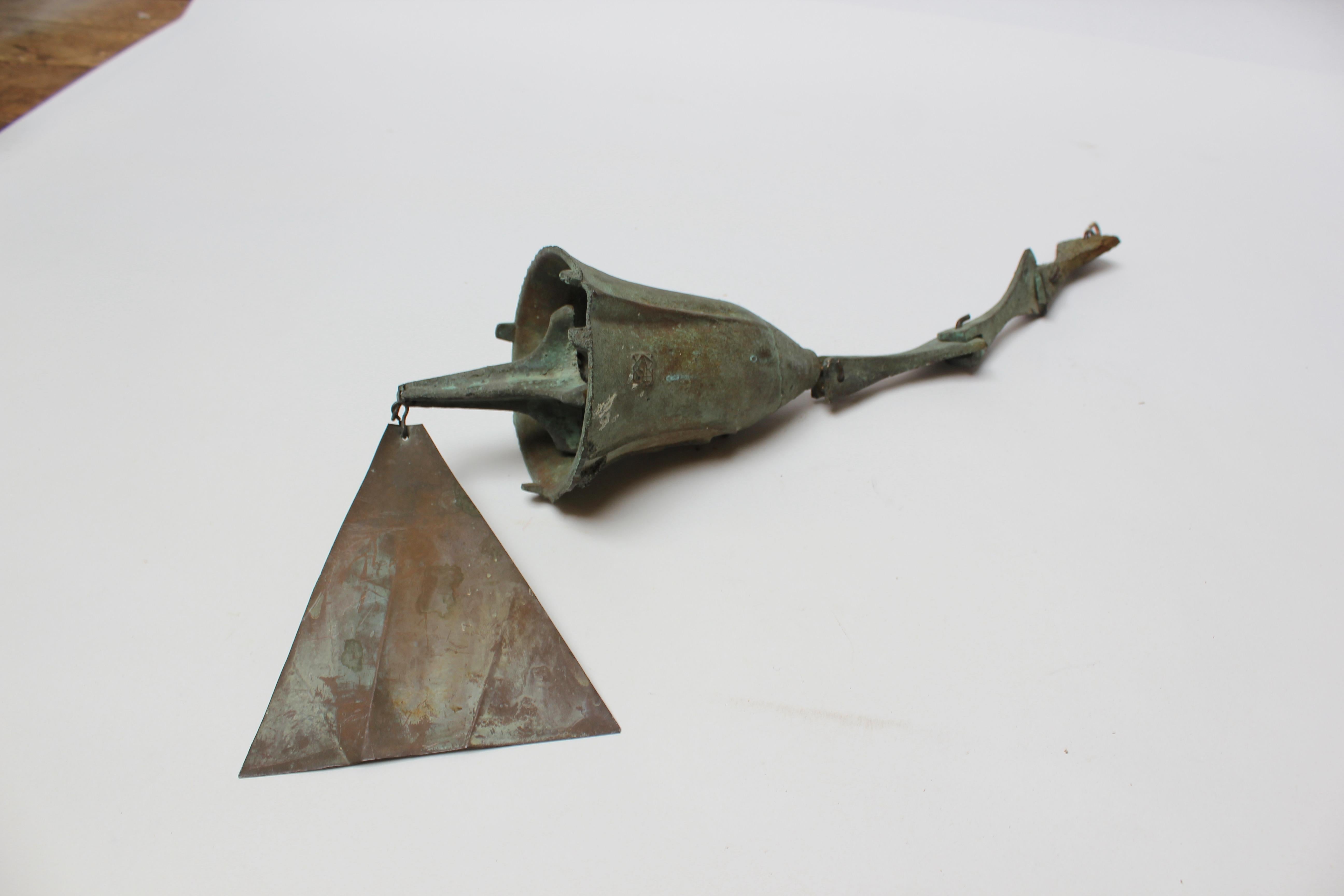 Cast Vintage Verdigris Bronze Bell / Wind Chime by Paolo Soleri for Arconsanti
