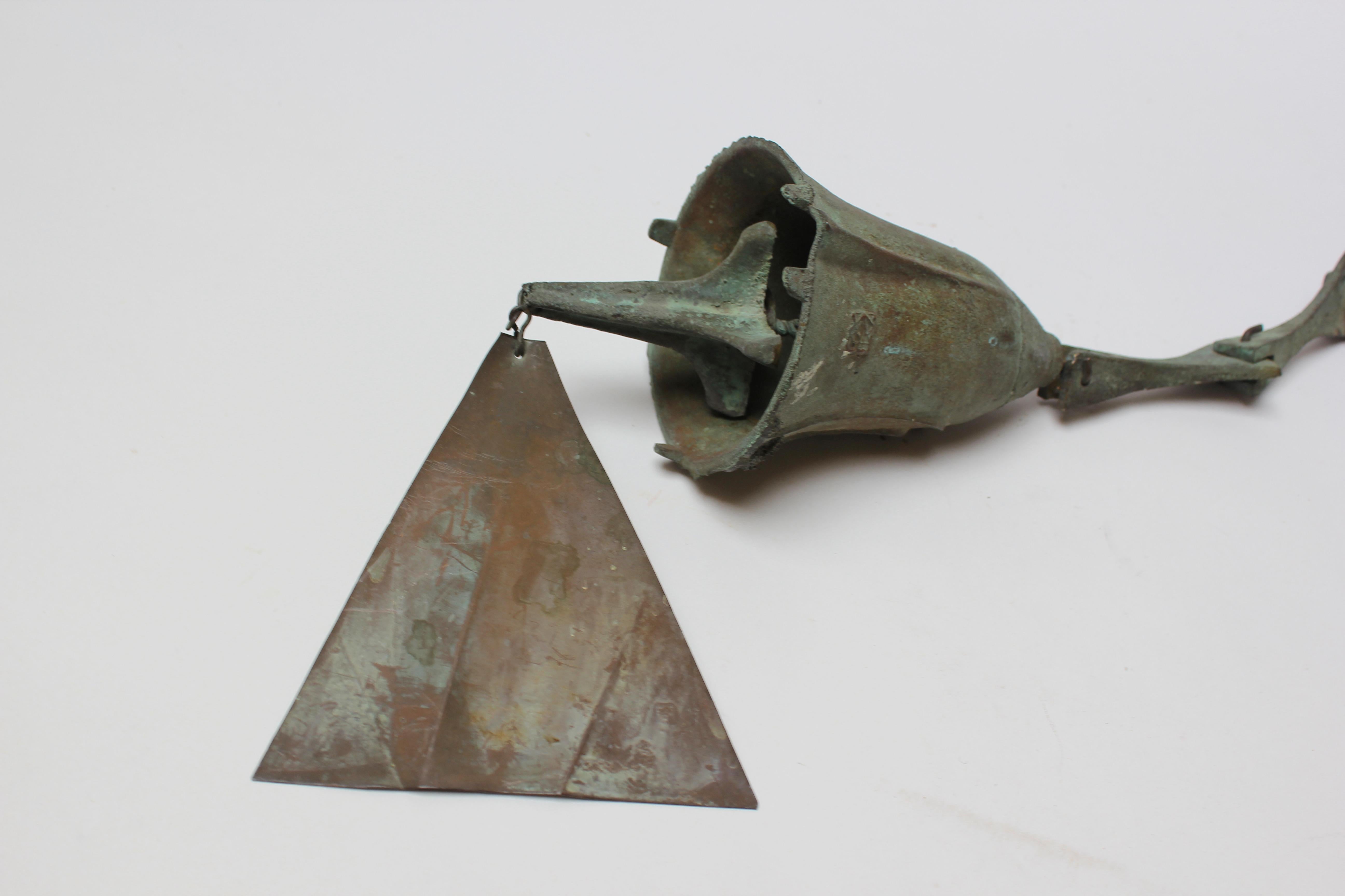 Vintage Verdigris Bronze Bell / Wind Chime by Paolo Soleri for Arconsanti In Good Condition In Brooklyn, NY