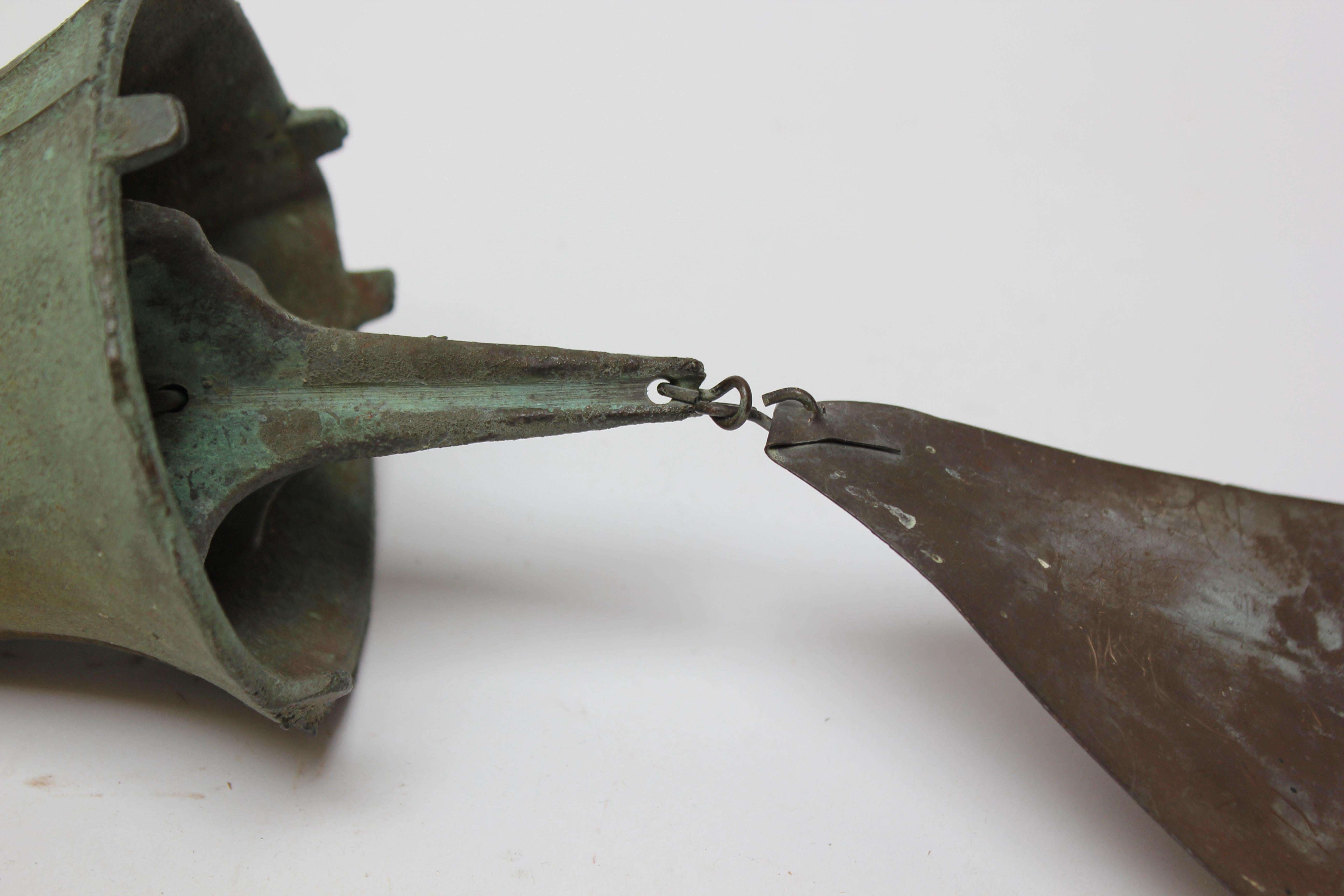 Vintage Verdigris Bronze Bell / Wind Chime by Paolo Soleri for Arconsanti 2