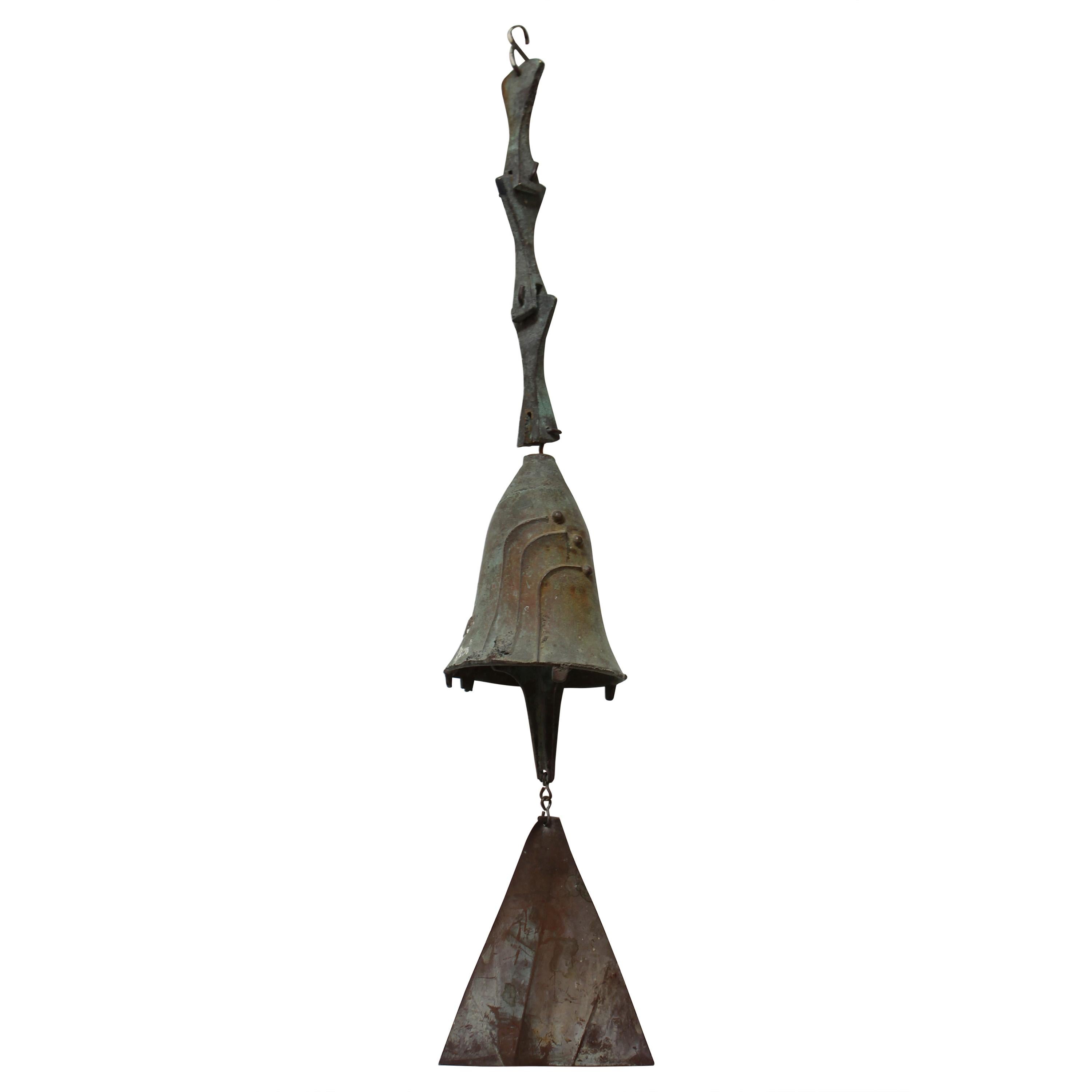 Vintage Verdigris Bronze Bell / Wind Chime by Paolo Soleri for Arconsanti