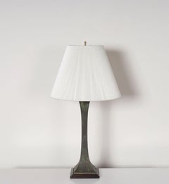 Lámpara de sobremesa columnar vintage de bronce verdigris de Stewart Ross James para Hansen