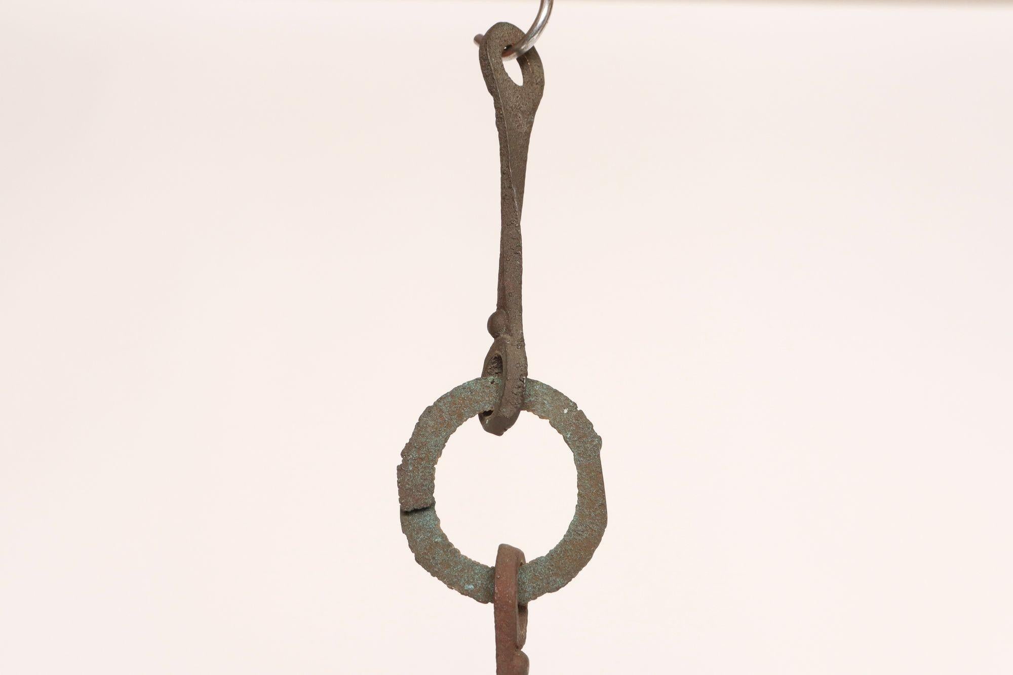 Vintage Verdigris Cast Bronze Wind Bell / Wind Chime by Joe Ursutz For Sale 7