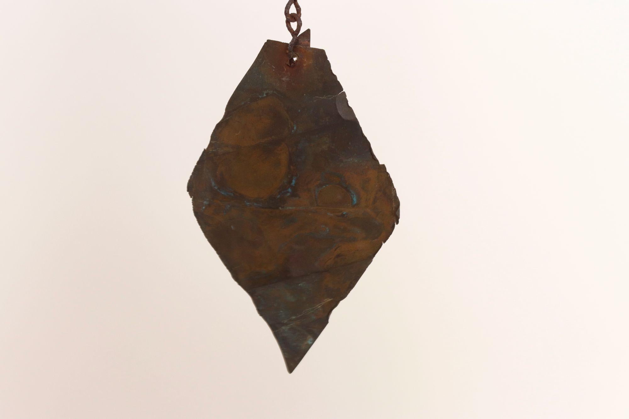 Vintage Verdigris Cast Bronze Wind Bell / Wind Chime by Joe Ursutz For Sale 8