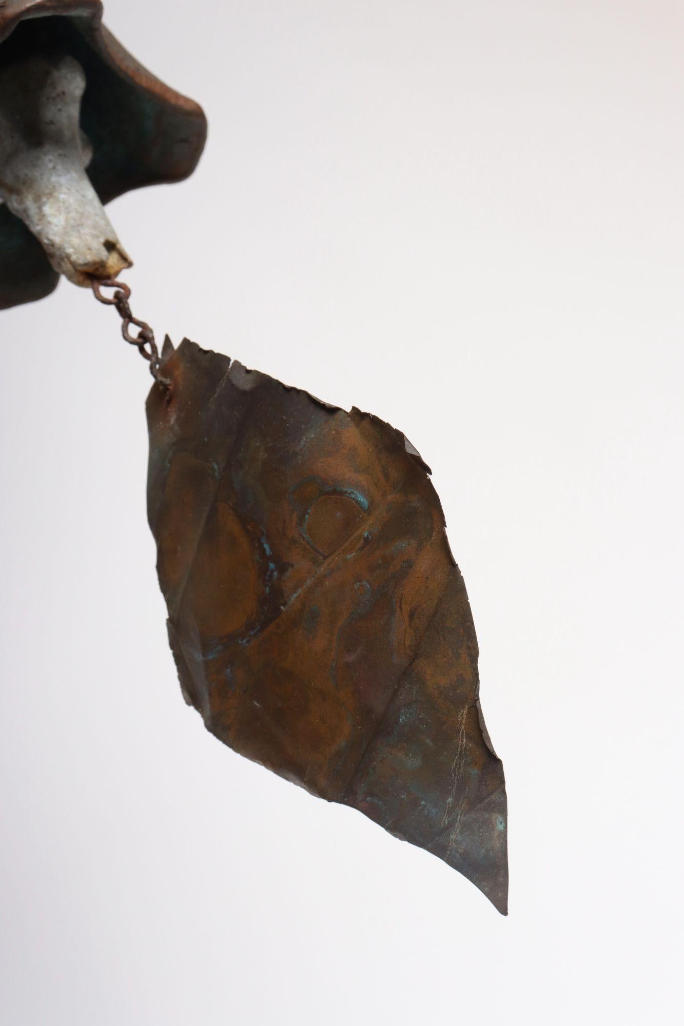 Vintage Verdigris Cast Bronze Wind Bell / Wind Chime by Joe Ursutz For Sale 9