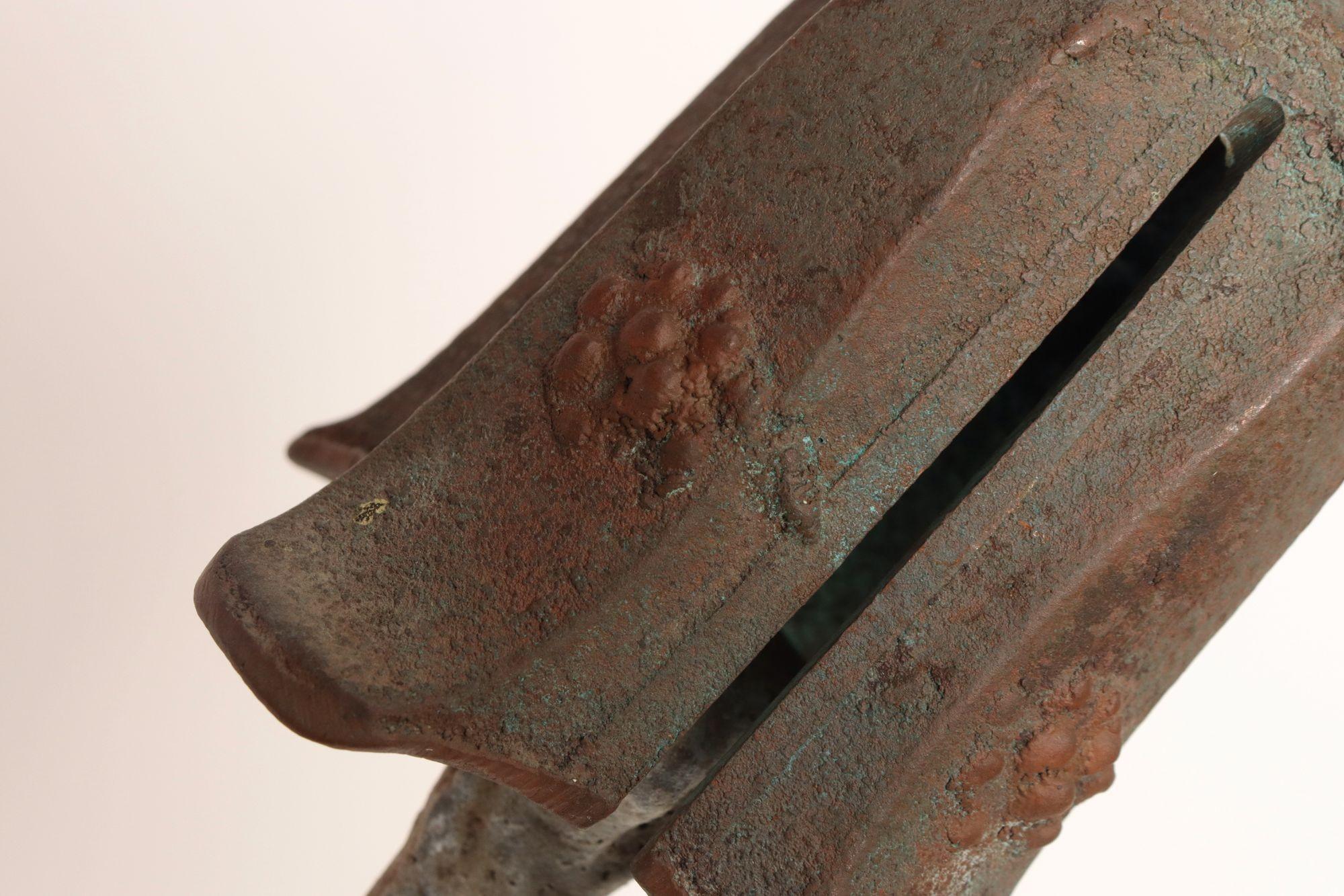 Vintage Verdigris Cast Bronze Wind Bell / Wind Chime by Joe Ursutz For Sale 2