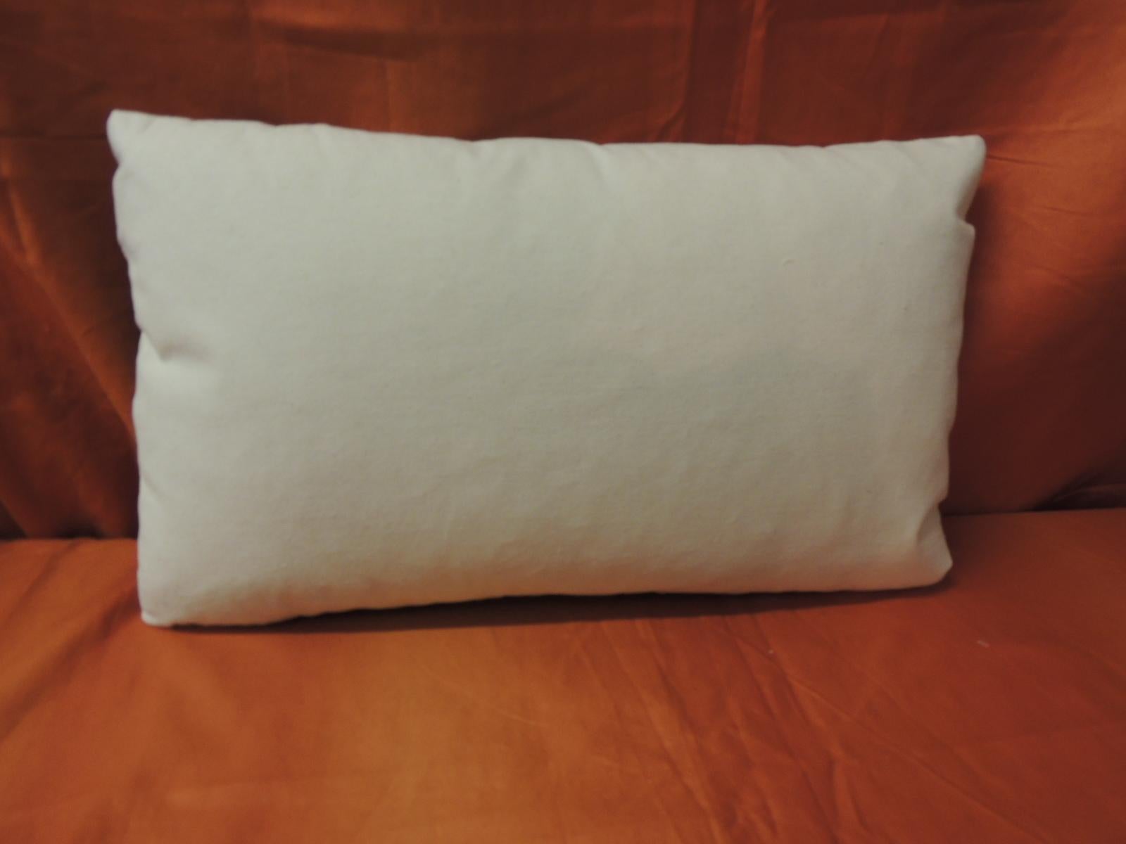 French Vintage Verdigris Gaufrage Petite Lumbar Pillow