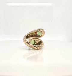 Verdura Bypass-Ring aus 18 Karat Gold mit Peridot