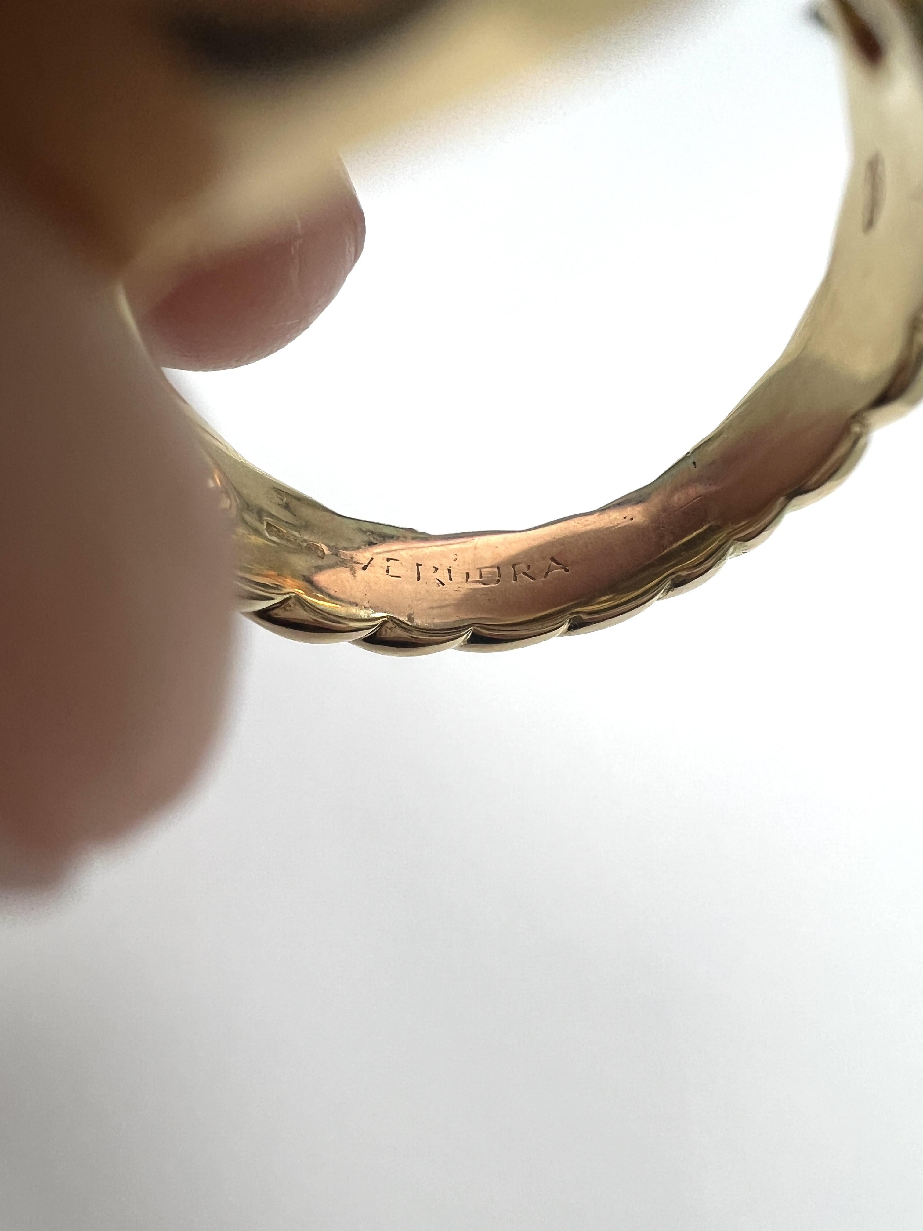 da uomo o donna Anello Bypass con peridoto in oro 18k di Verdura Vintage in vendita