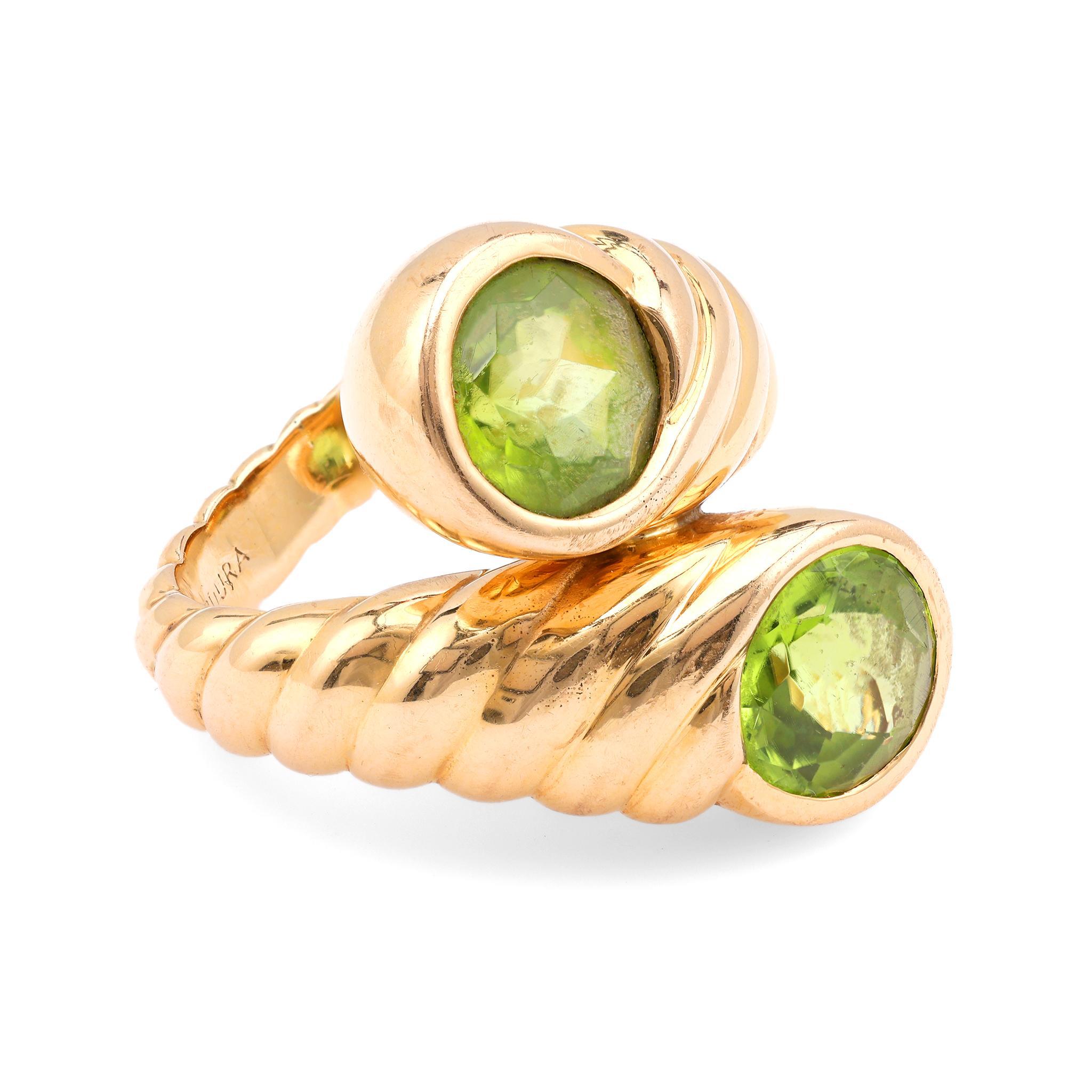Vintage Verdura Peridot 18K Gelbgold Ring (Rundschliff)