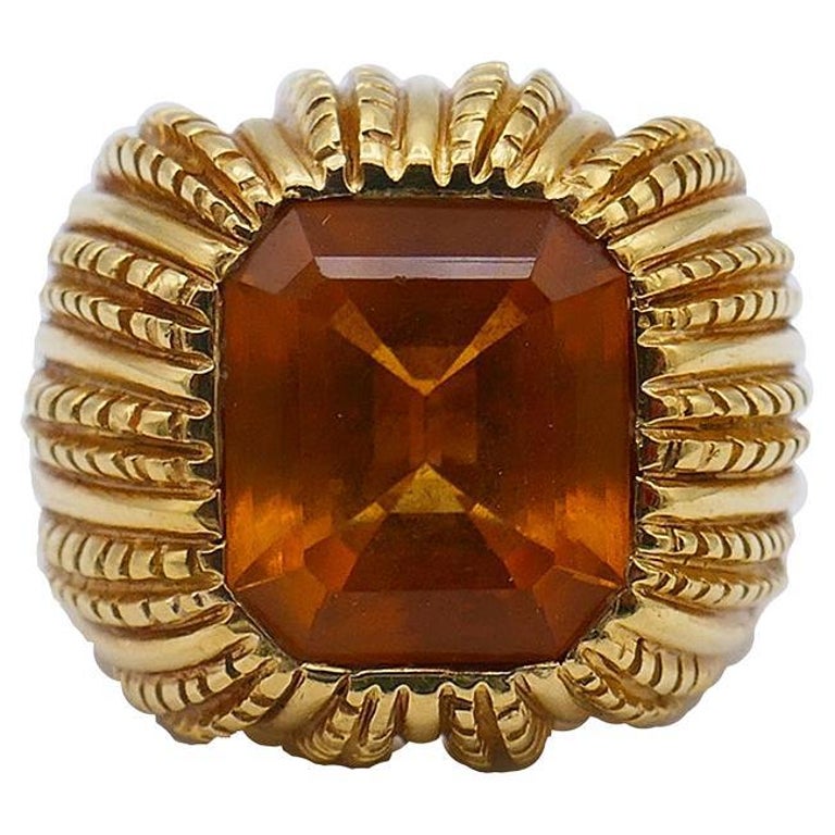 Vintage Verdura Ring 18k Gold Citrine Italy Estate Jewelry at 1stDibs |  verdura estate jewelry, verdura estate