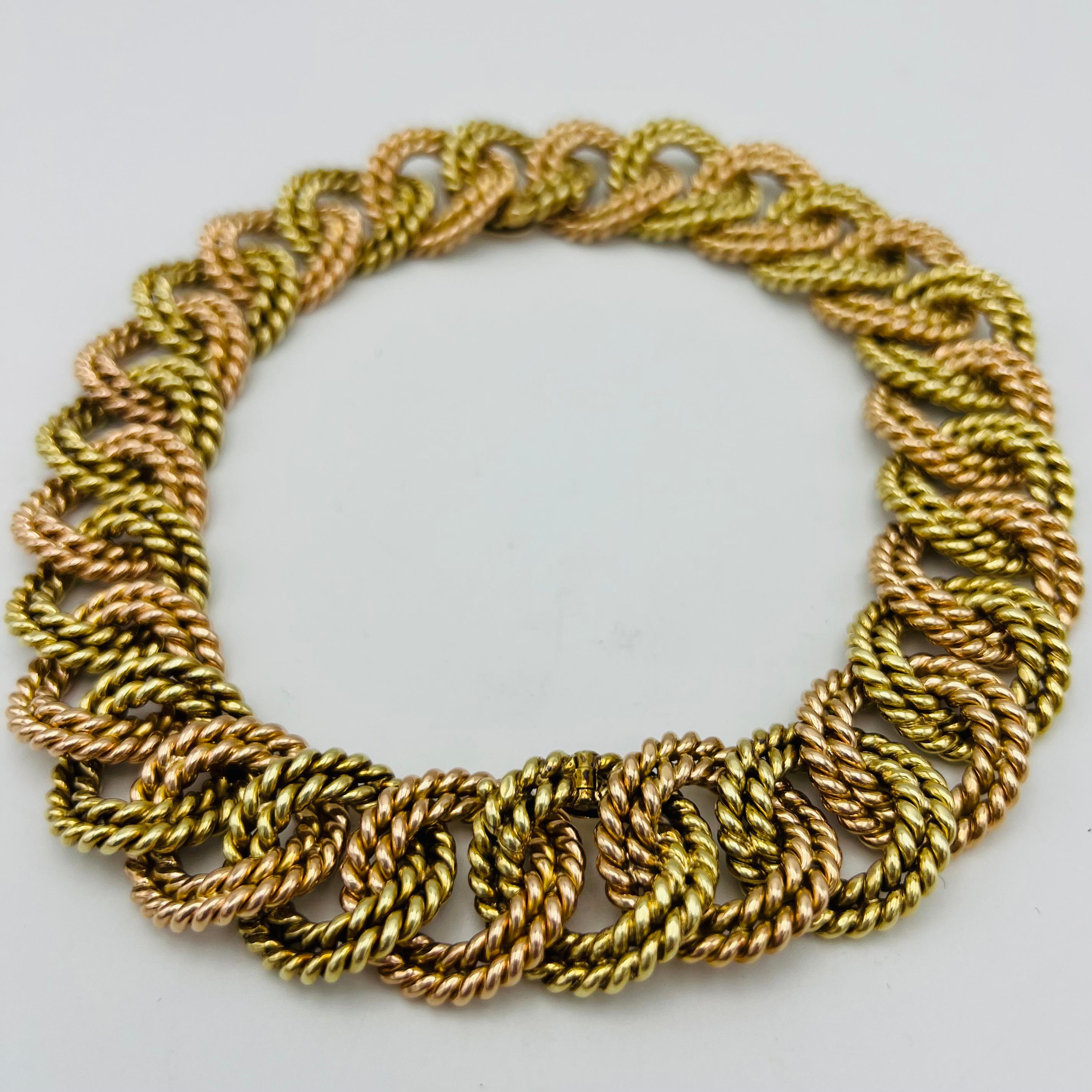Verdura Gelb- und Roségold Kette Choker Halskette und Armbänder im Zustand „Hervorragend“ im Angebot in Beverly Hills, CA