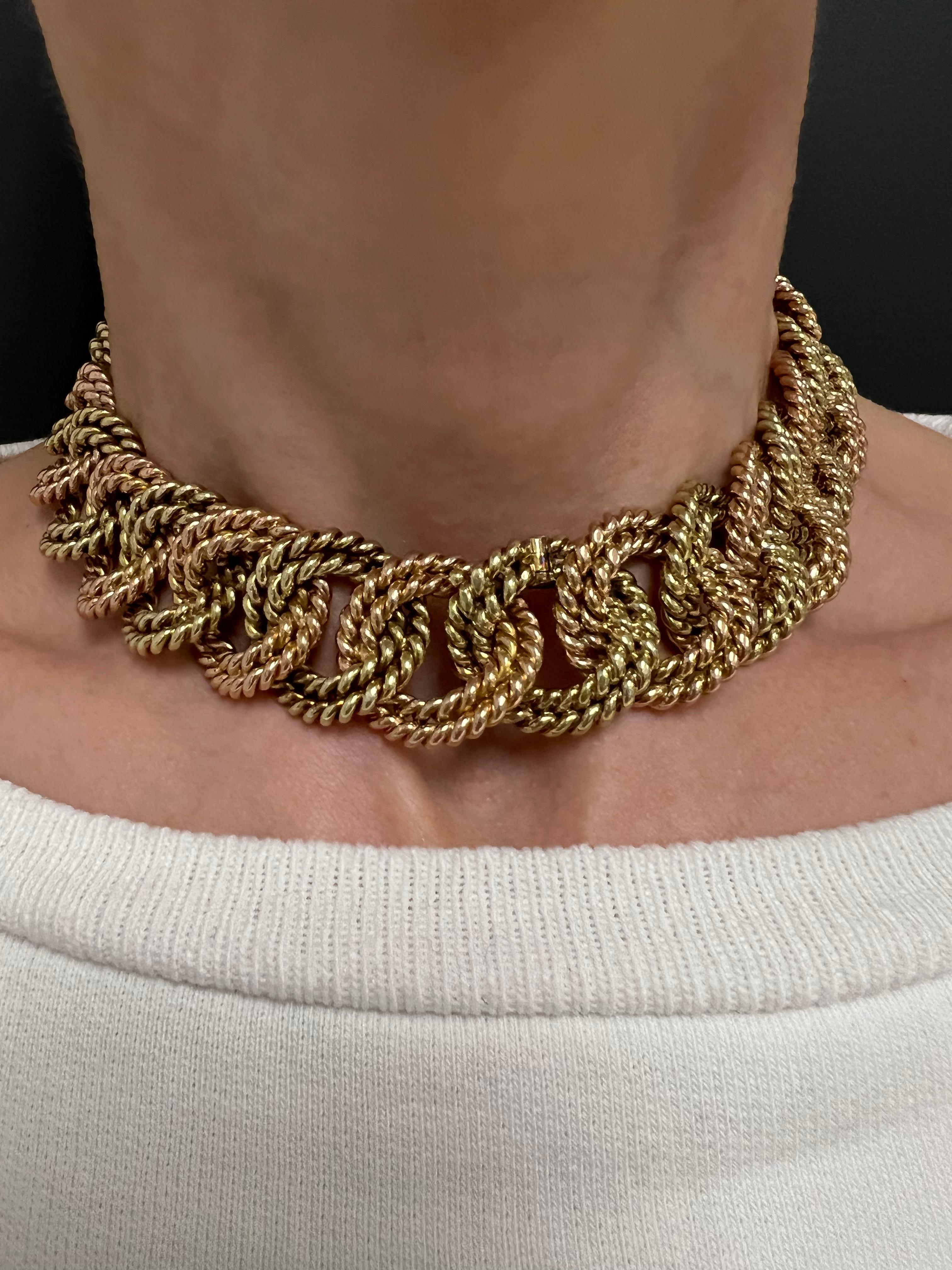 Verdura Gelb- und Roségold Kette Choker Halskette und Armbänder im Angebot 2