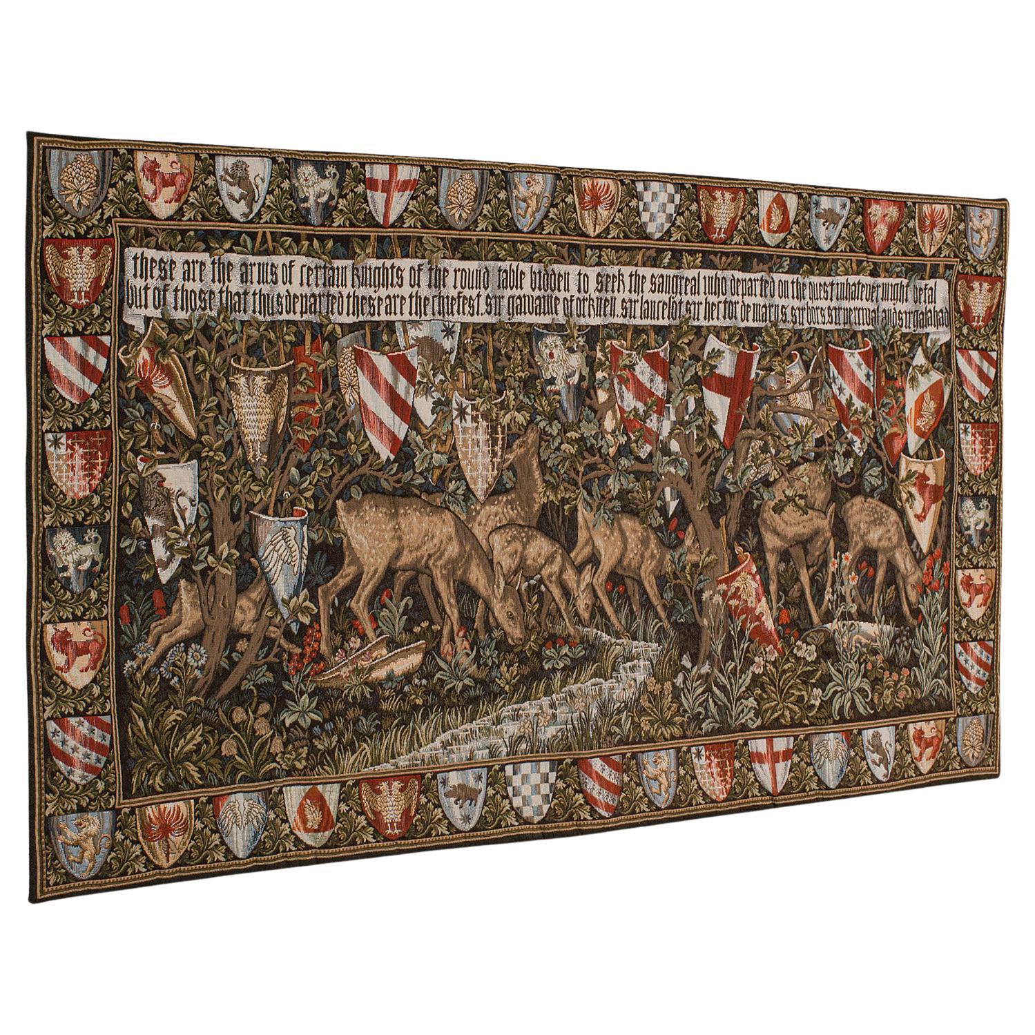 Vintage Verdure Panel, Belgian, Jacquard Woven, Decorative Wall Scene, C.1980 For Sale