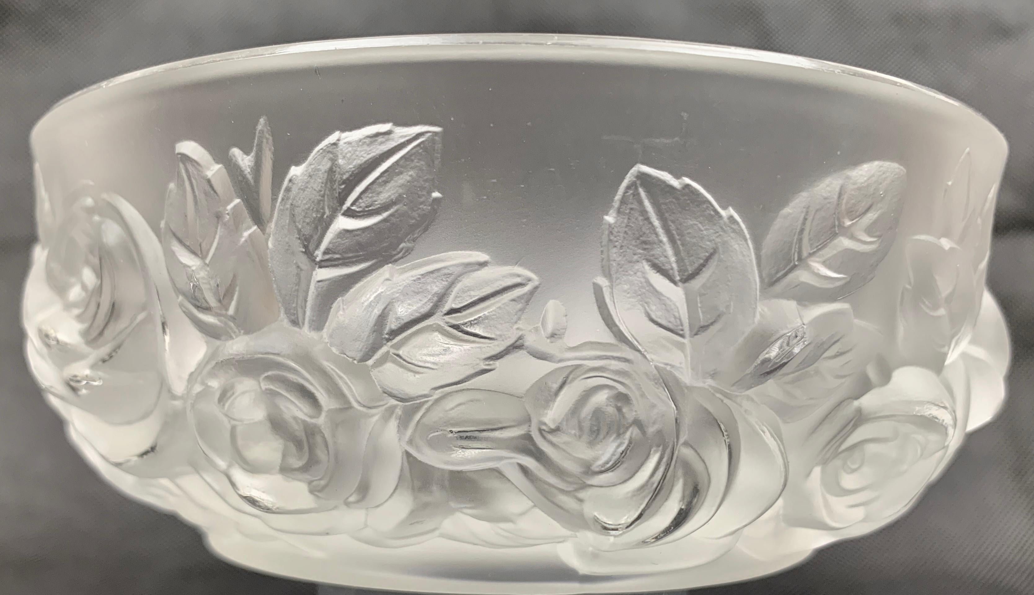 vintage frosted glass bowl