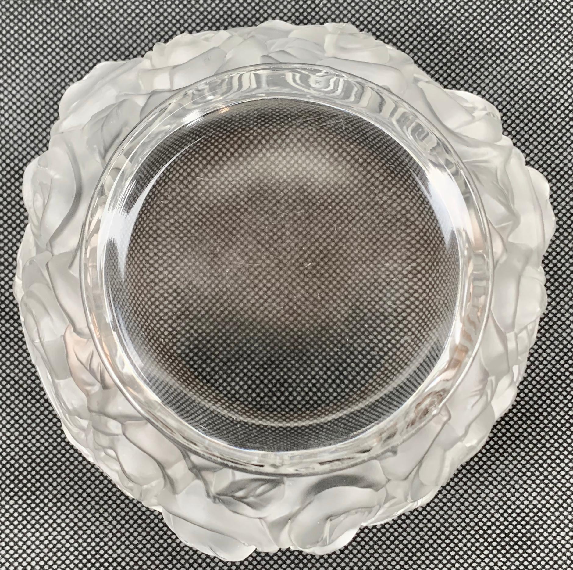 Art Deco Round Vintage Frosted Satin Art Glass Bowl by Verlys, 