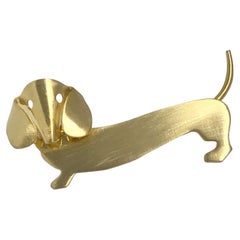 Vintage Vermeil  Dachshund Dog Brooch