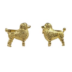 Vintage Vermeil Figural Poodle Cufflinks