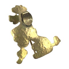 Retro Vermeil Poodle Brooch Pin