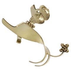 Vintage Vermeil Whimsical Poodle Brooch