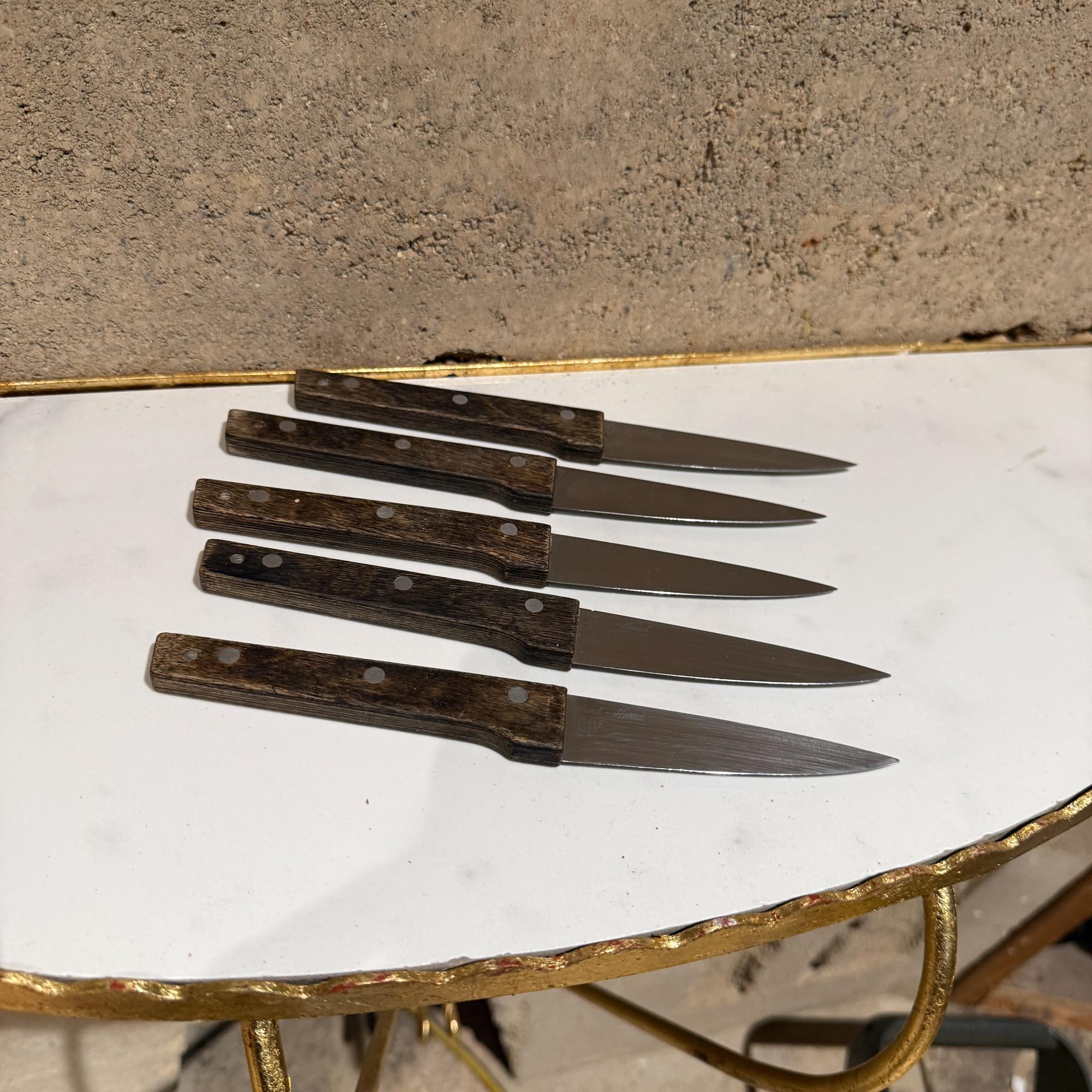 Vintage Vernco Hand gehont HI CV Edelstahl Japan Gemüsemesser Set 5 im Angebot 8