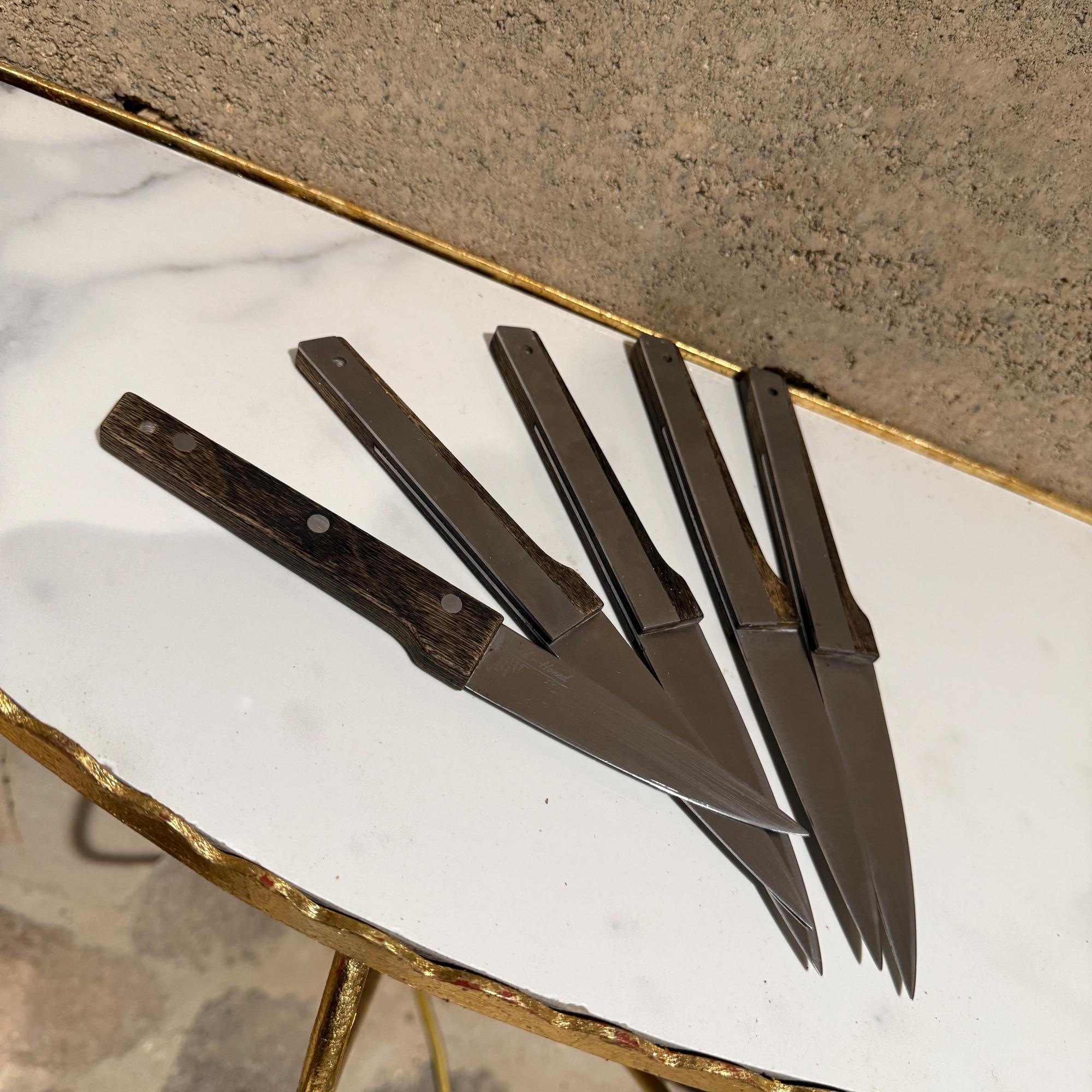 Vintage Vernco Hand gehont HI CV Edelstahl Japan Gemüsemesser Set 5 (Moderne der Mitte des Jahrhunderts) im Angebot