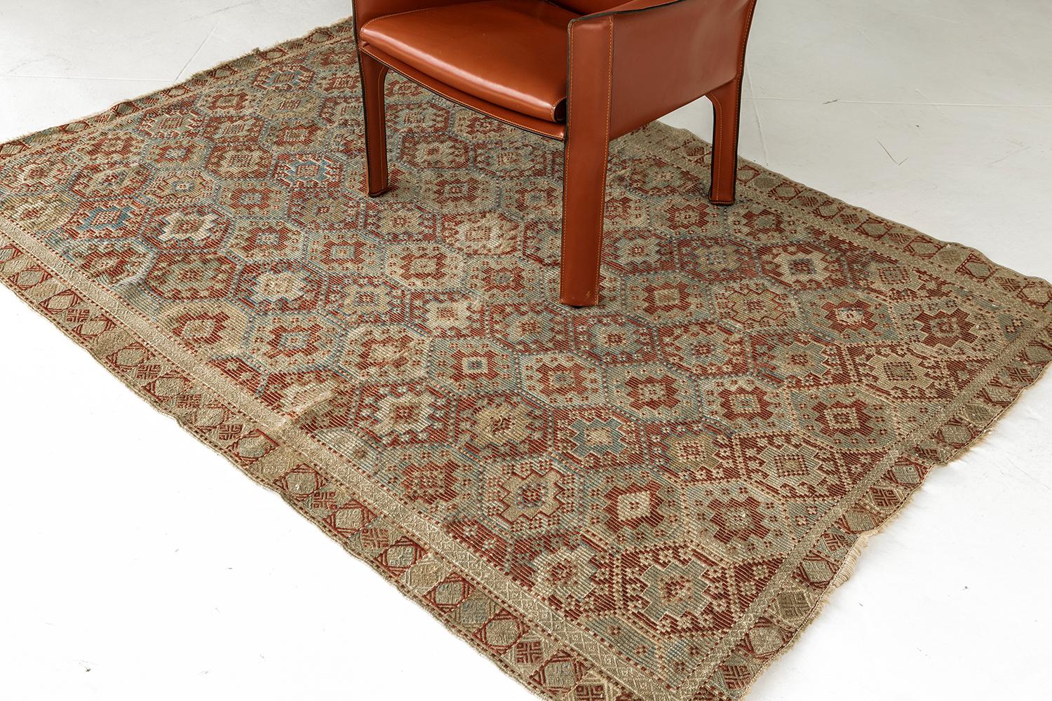 Persian Vintage Verneh Flat-Weave Kilim Rug