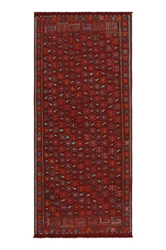 Vintage Verneh Persian Kilim in Red with Beige-Brown Geometric by Rug & Kilim