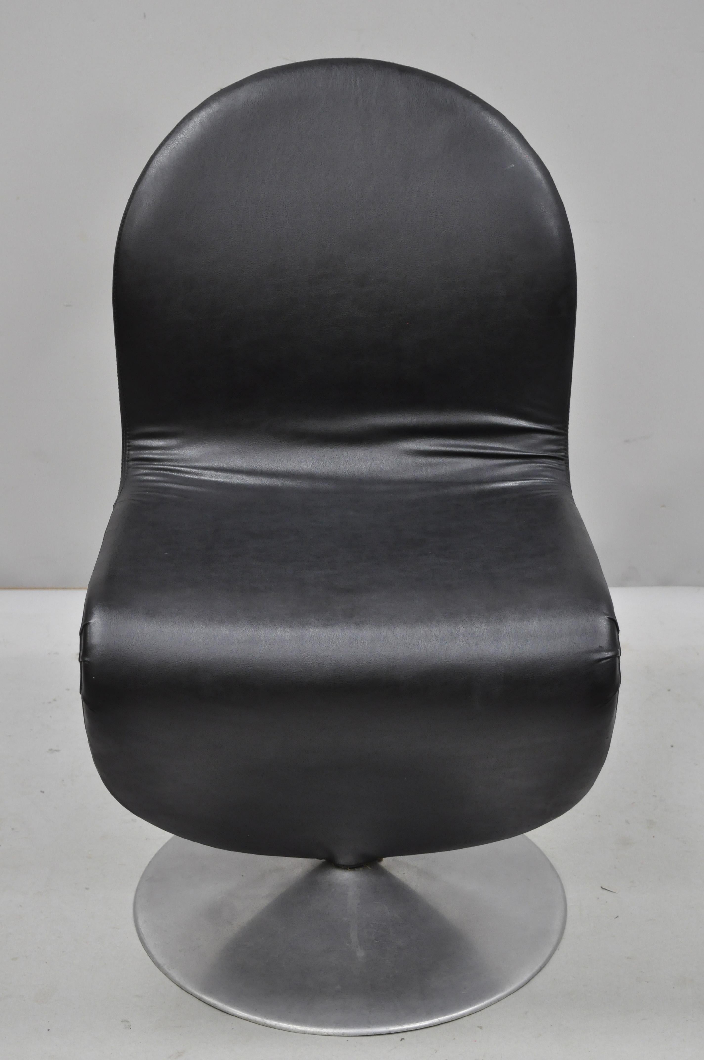 Vintage Verner Panton 1-2-3 System Chair Fritz Hansen Black Mid-Century Modern For Sale 4