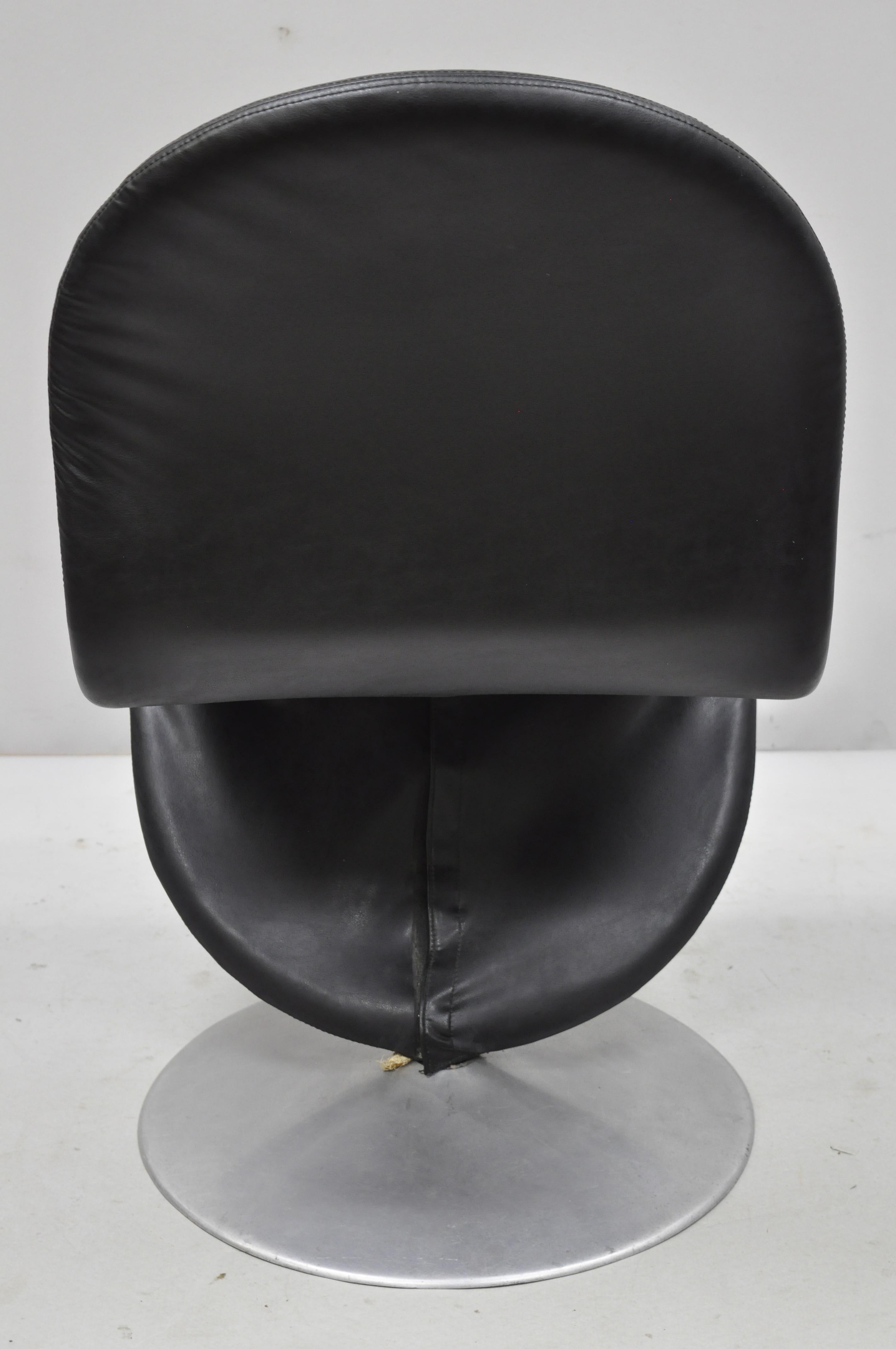 Vintage Verner Panton 1-2-3 System Chair Fritz Hansen Black Mid-Century Modern For Sale 1