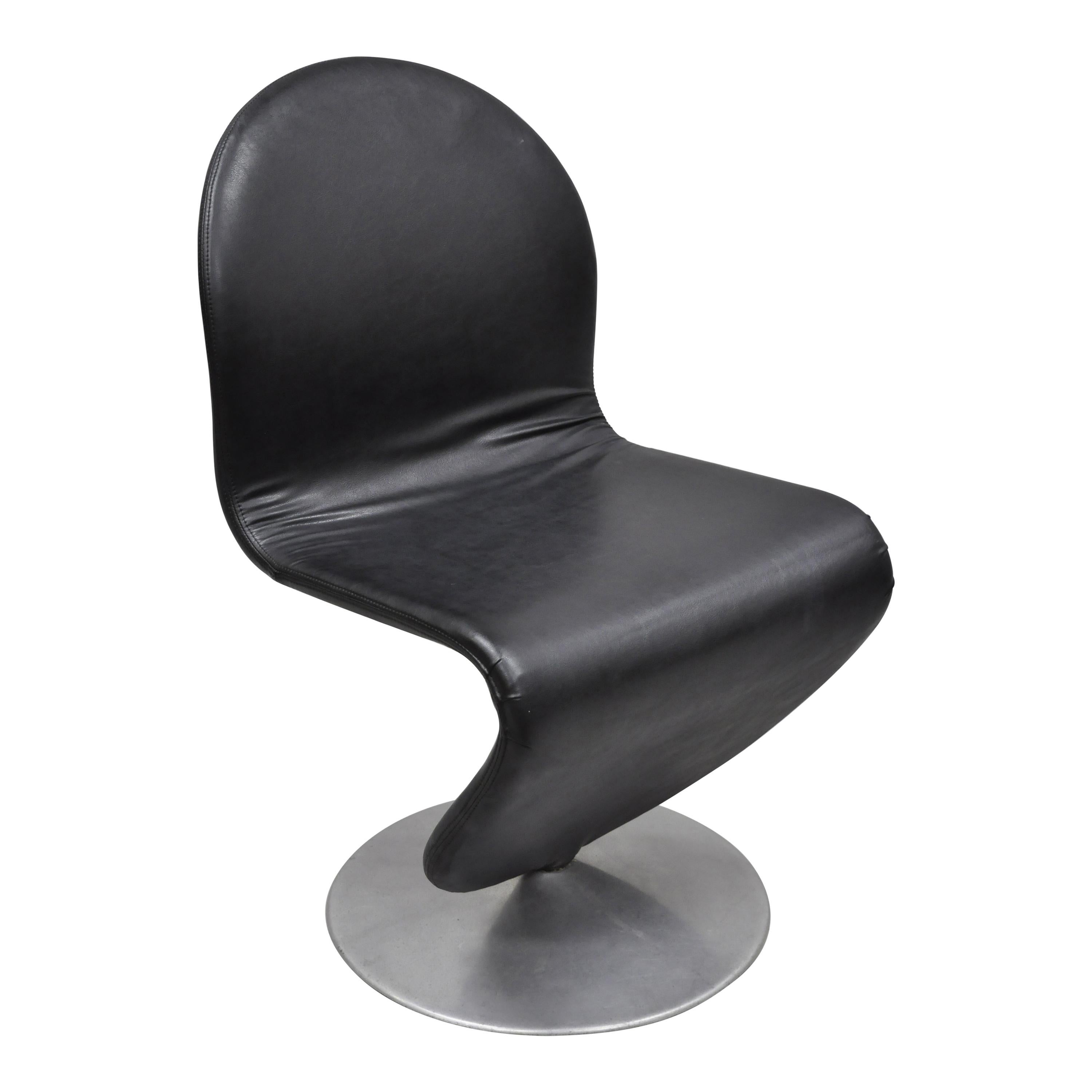 Vintage Verner Panton 1-2-3 System Chair Fritz Hansen Black Mid-Century Modern For Sale