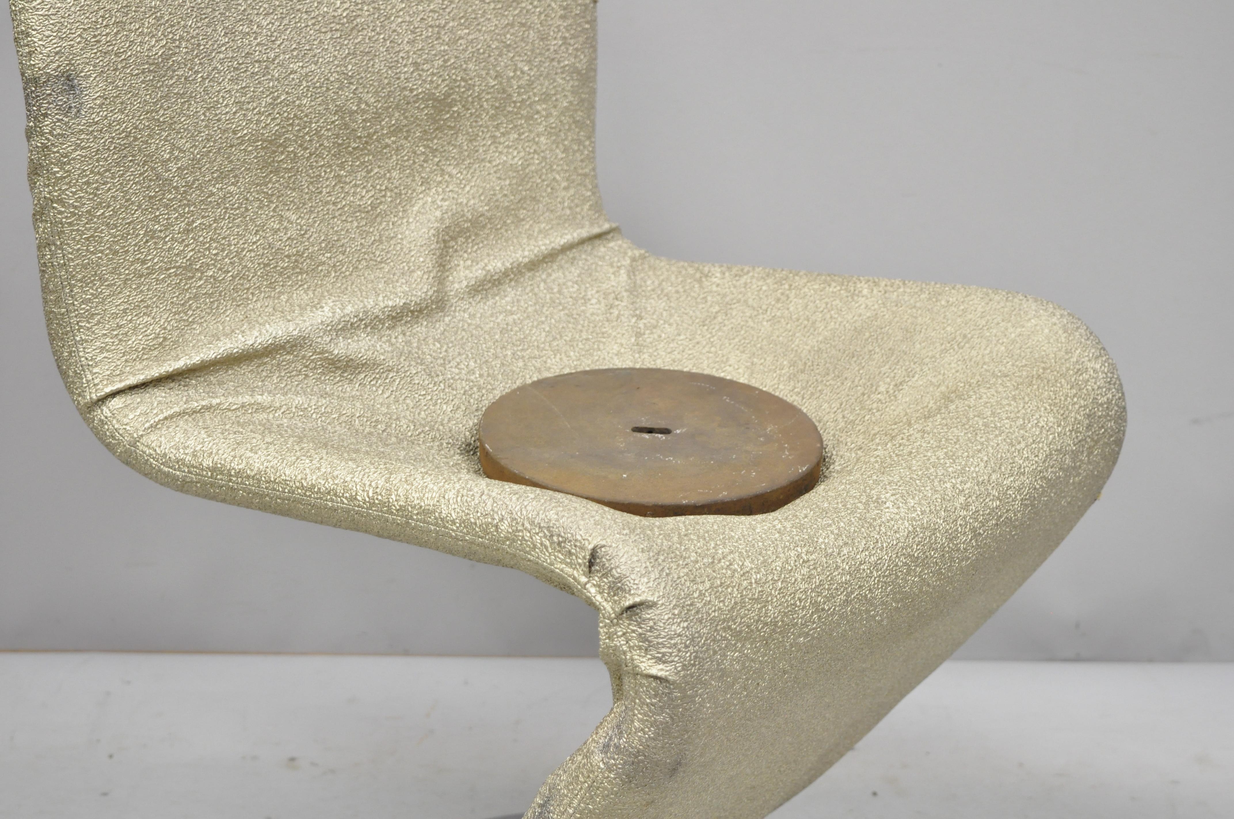Danish Vintage Verner Panton 1-2-3 System Chair Fritz Hansen Gold Mid-Century Modern For Sale