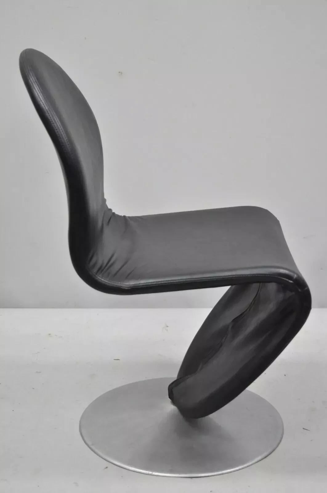 Vintage Verner Panton 1-2-3 System Fritz Hansen Schwarzer Esszimmerstuhl aus der Mitte des Jahrhunderts im Angebot 4