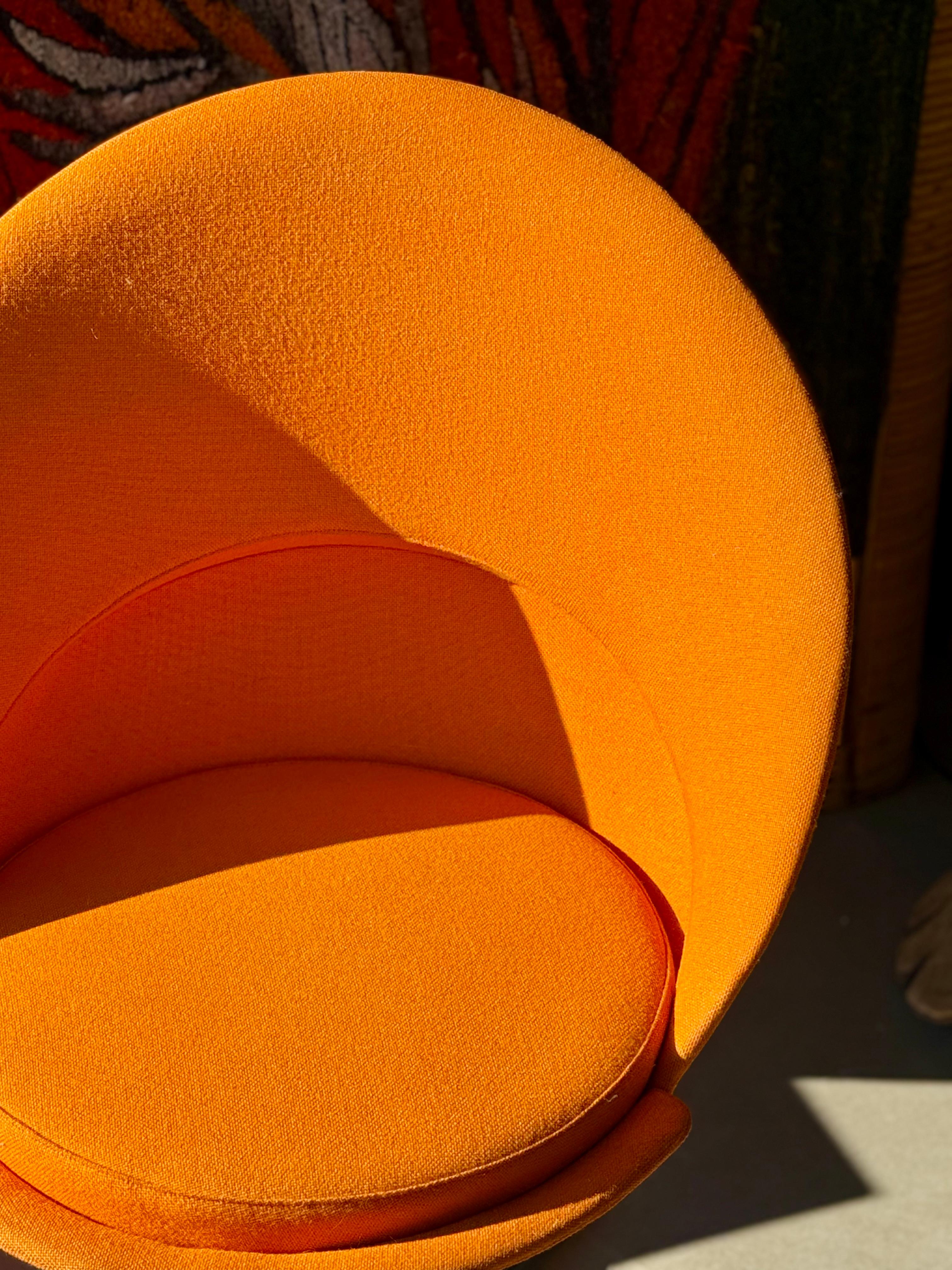 20th Century Vintage Verner Panton Cone Chair in Original Orange Upholstery For Sale