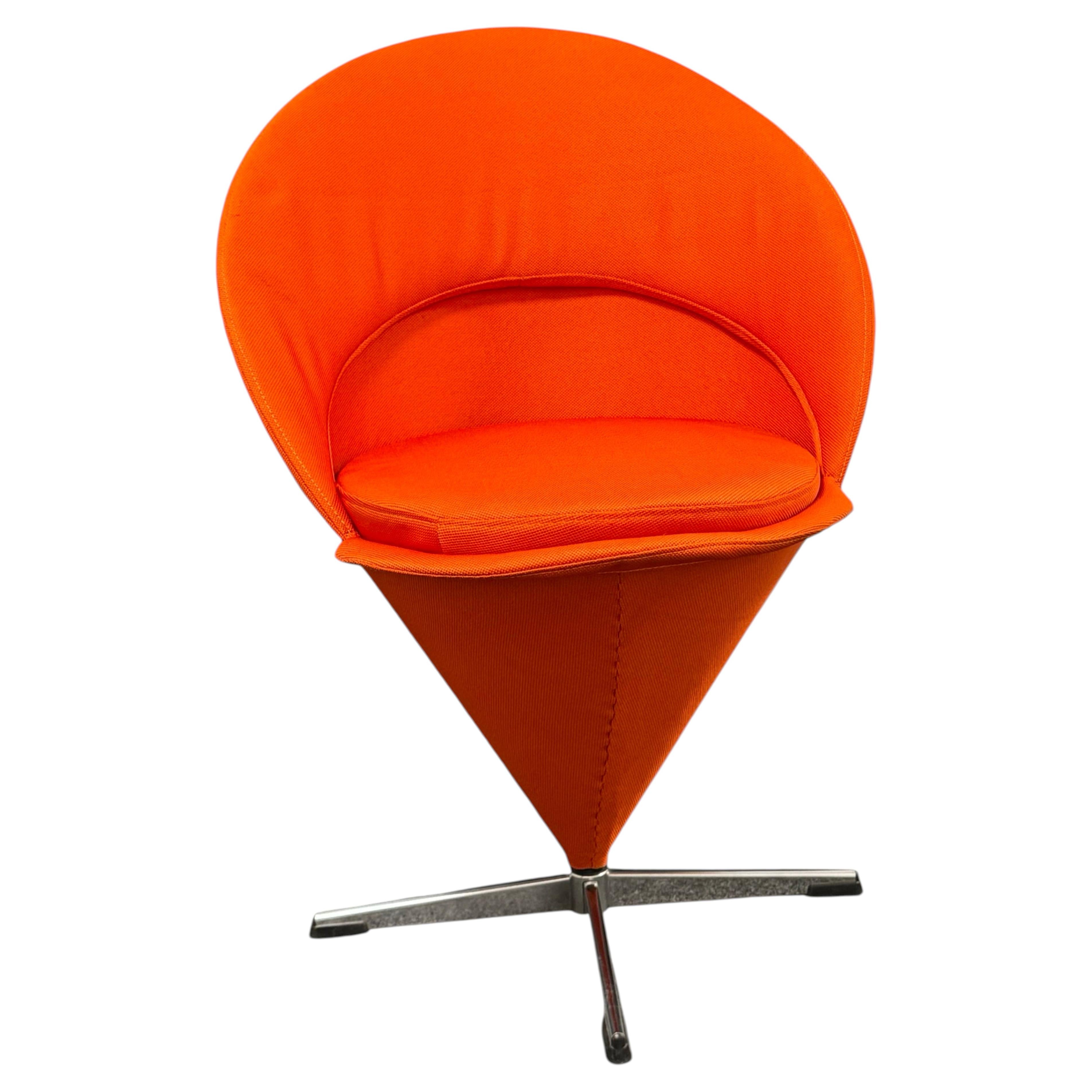 Vintage Verner Panton Cone Chair in Original Orange Upholstery