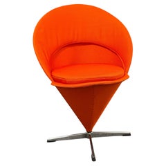 Vintage Verner Panton Cone Chair in Original Orange Upholstery