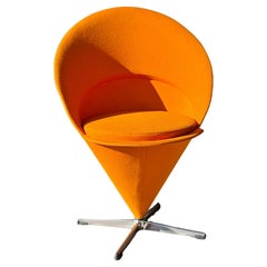 Vintage Verner Panton Cone Chair in Original Orange Upholstery